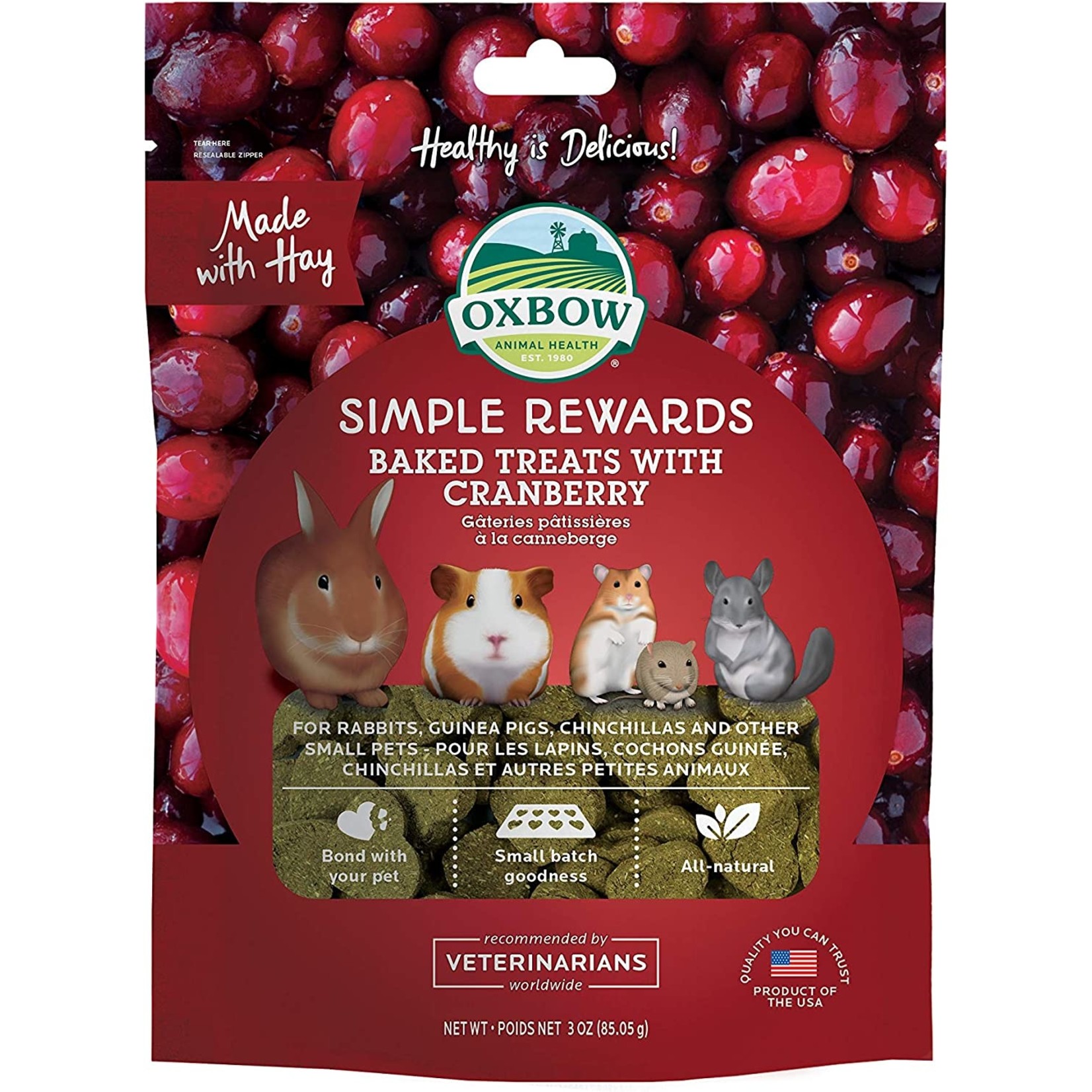 OXBOW Oxbow Simple Rewards Baked Cranberry Treats 3 oz