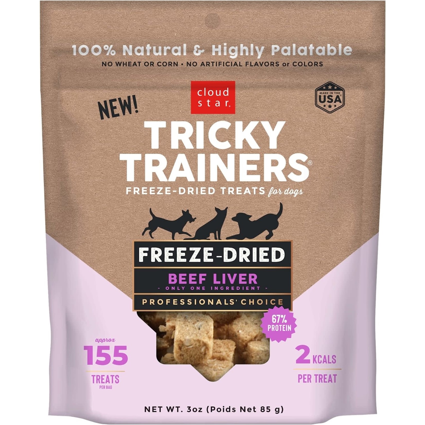 Cloud Star Cloud Star Tricky Trainer Beef Liver Freeze Dried 3oz*DISCONTINUED*