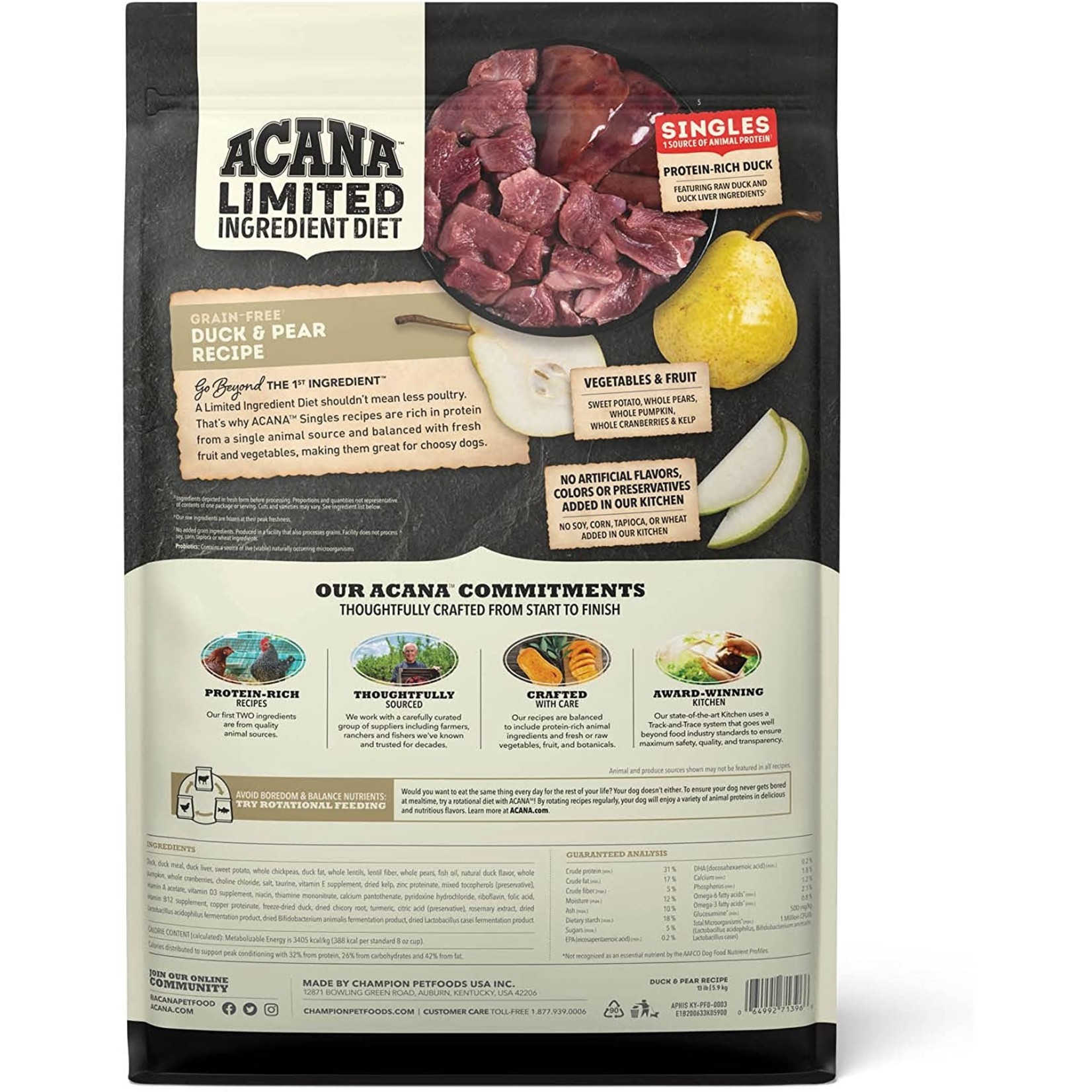 Acana Acana Duck & Pear Singles 22.5lbs
