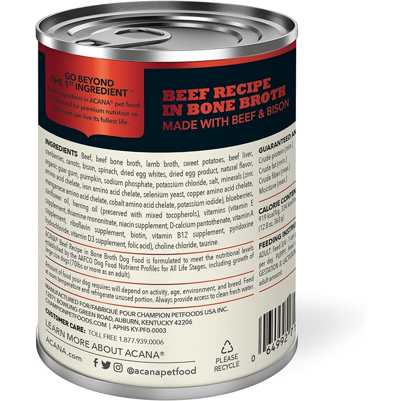 Acana Acana Beef in Bone Broth 12.8oz (case 12)
