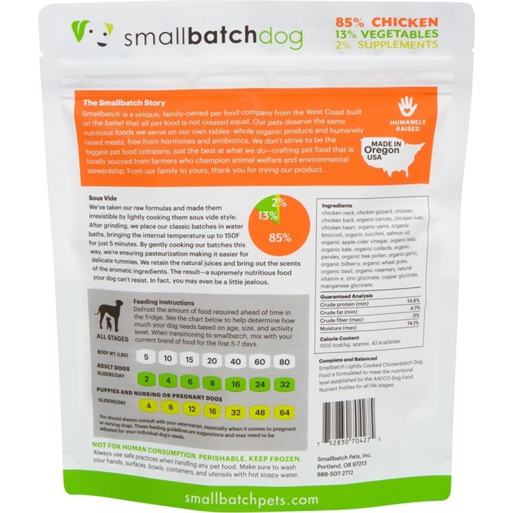 Small Batch Small Batch Dog Chicken Lightly Cooked 2lbs