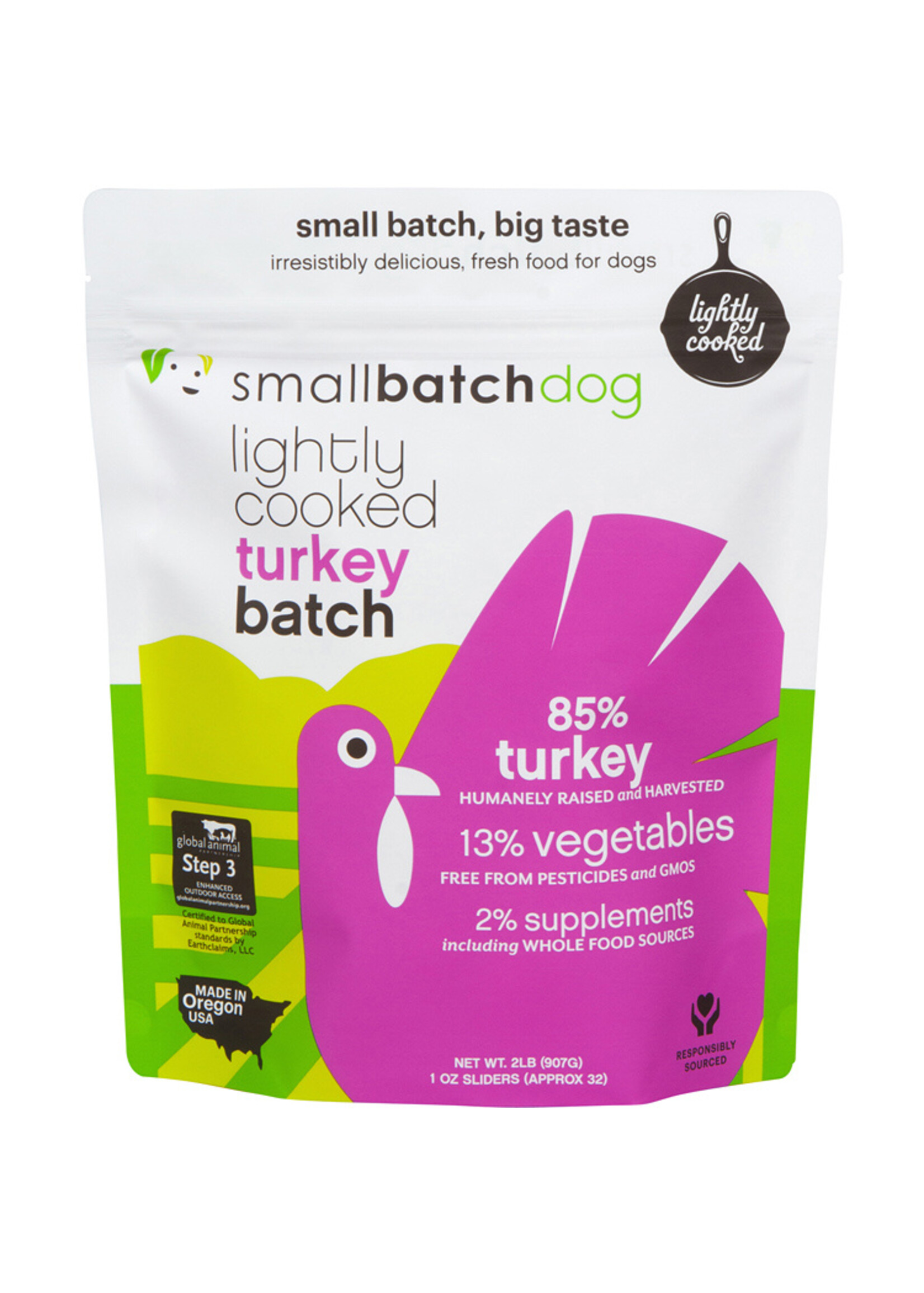 Small Batch Small Batch Dog Turkey Lightly Cooked 2lbs