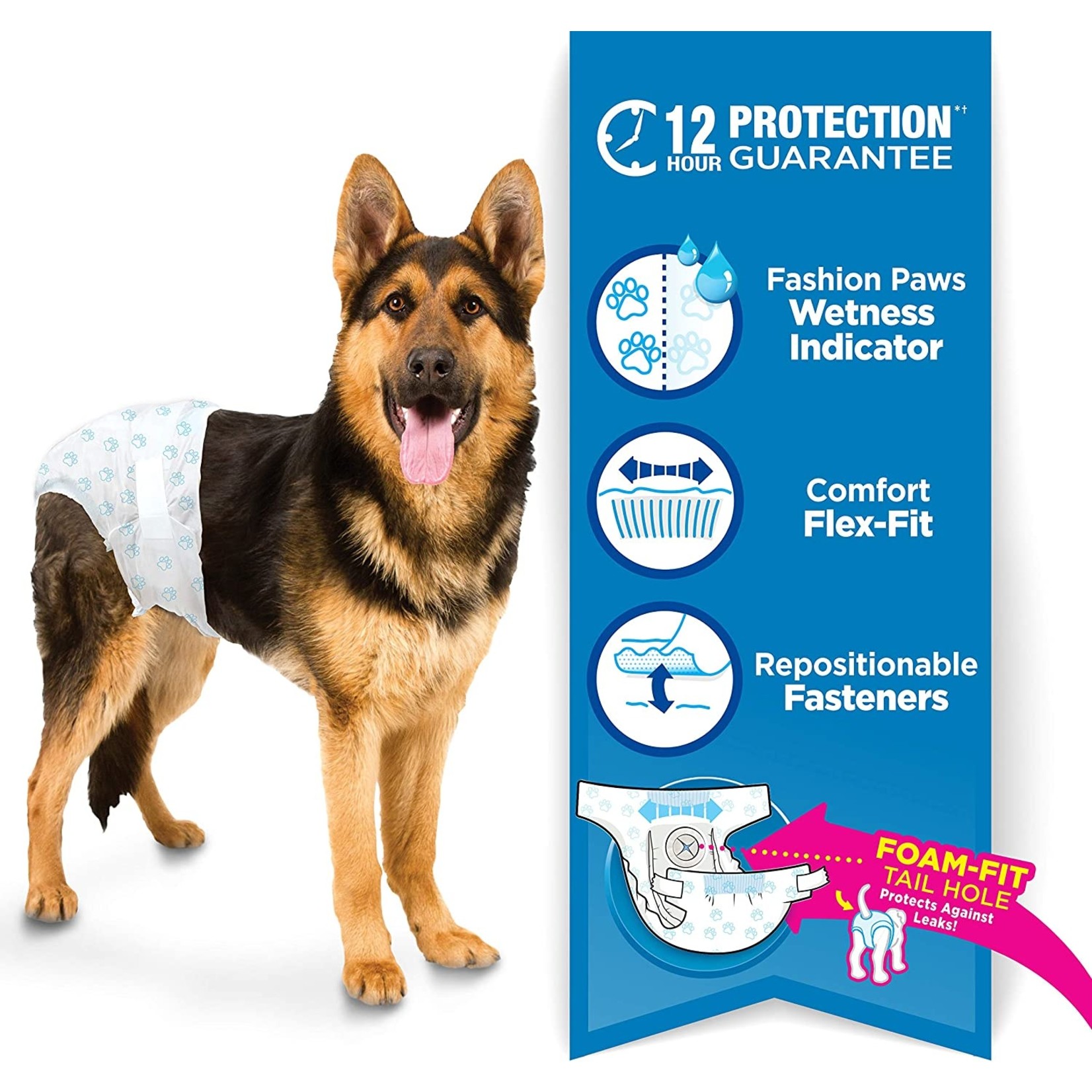 Four Paws Four Paws Wee Wee Diaper 12hr Large 12 count