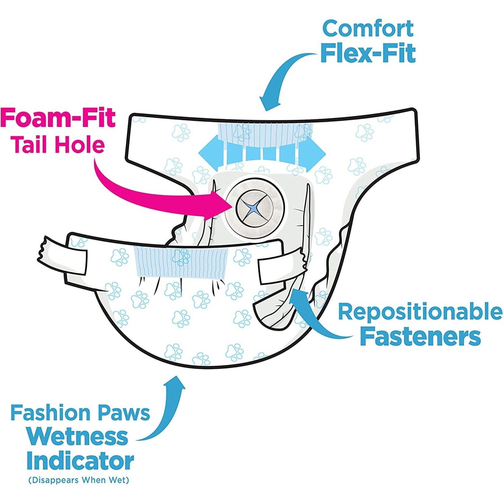 Four Paws Four Paws Wee Wee Diaper 12hr Large 12 count