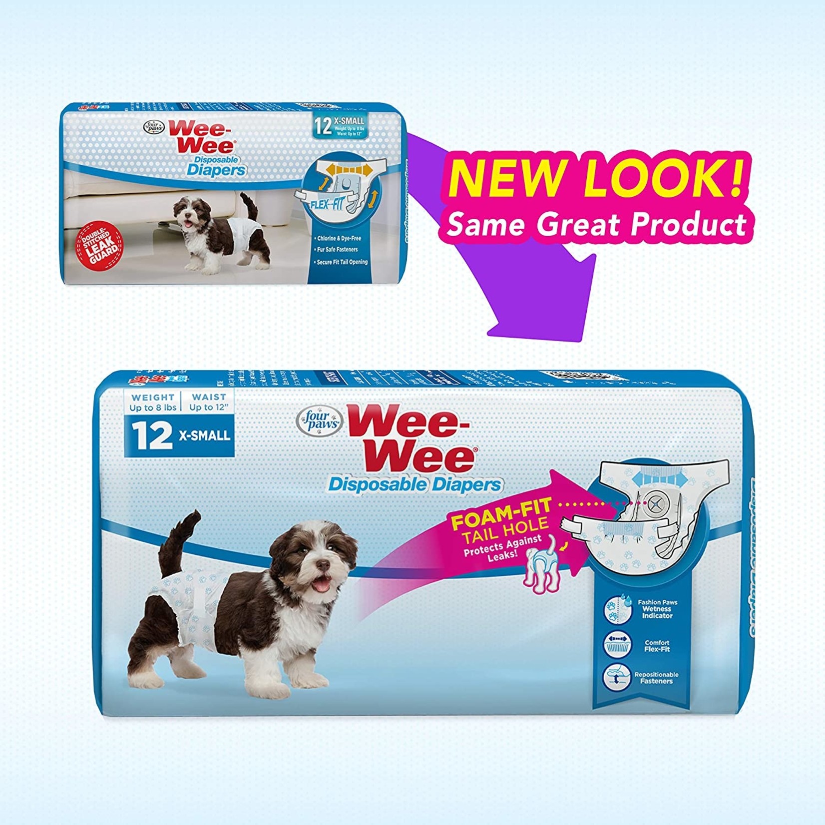 Four Paws Four Paws Wee Wee Diaper 12hr X-Small 12 count