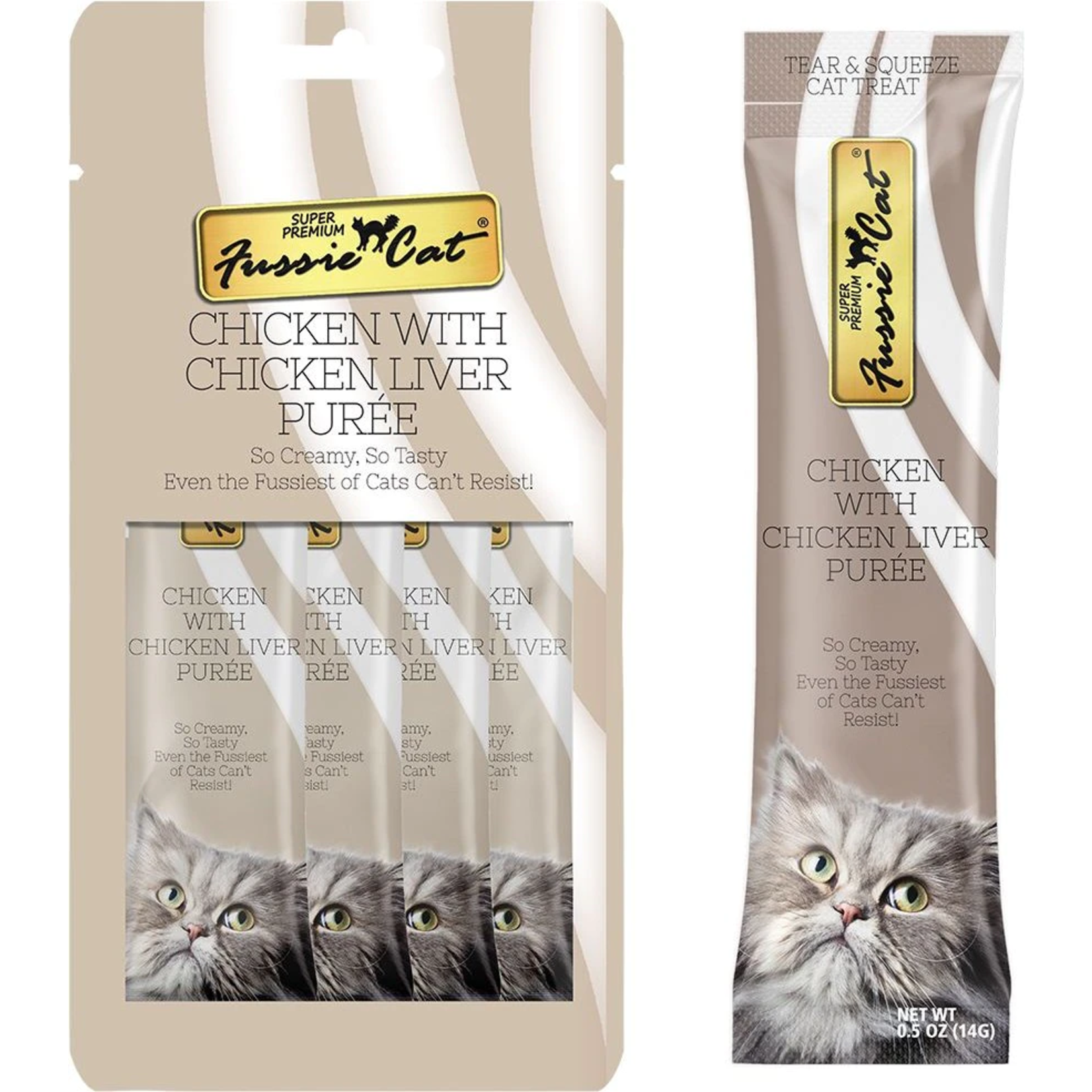 Fussie Cat Fussie Cat Puree 4pk - Chicken & Liver 2oz