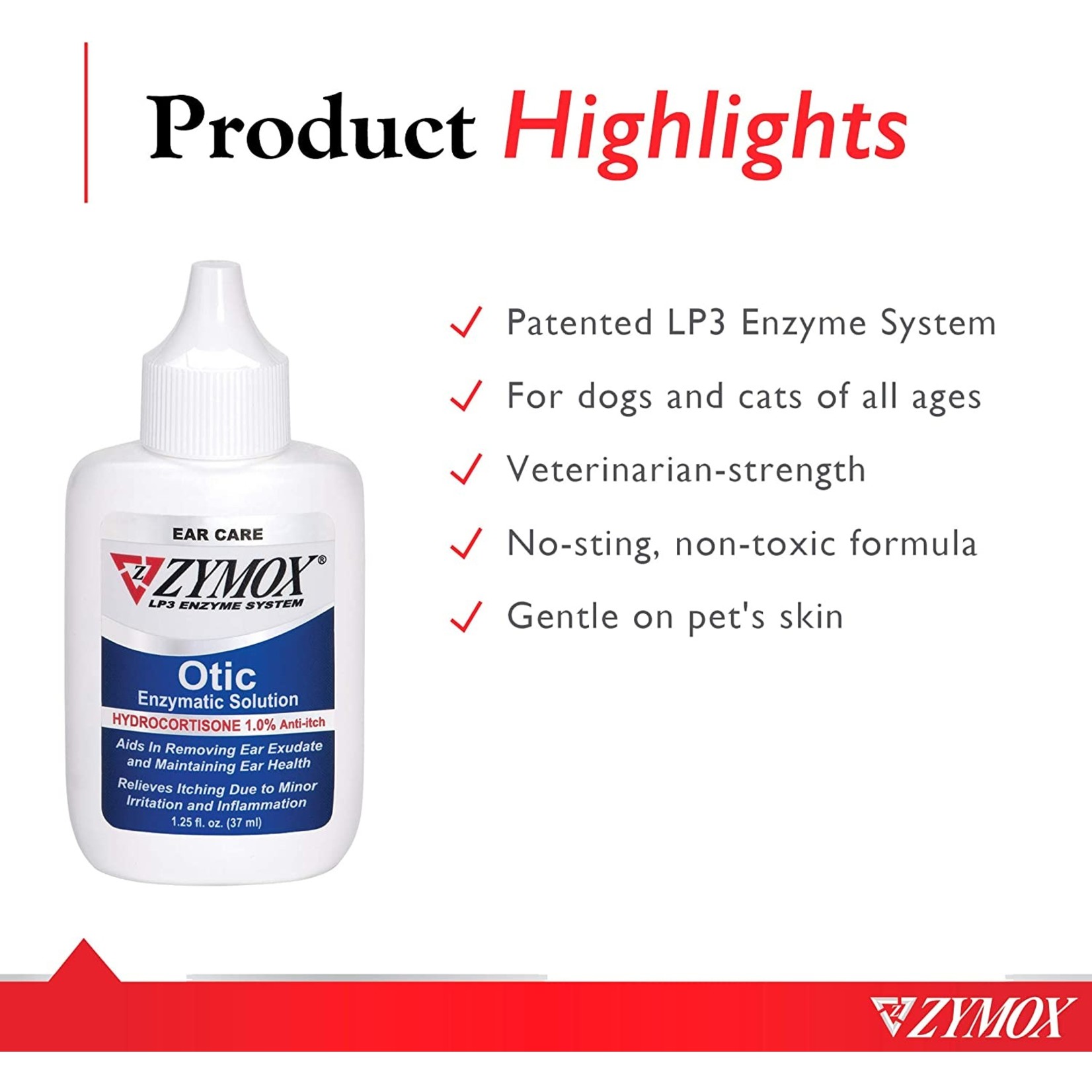 ZYMOX ZYMOX Ear Cleaner Hydrocortisone Free 1.25oz