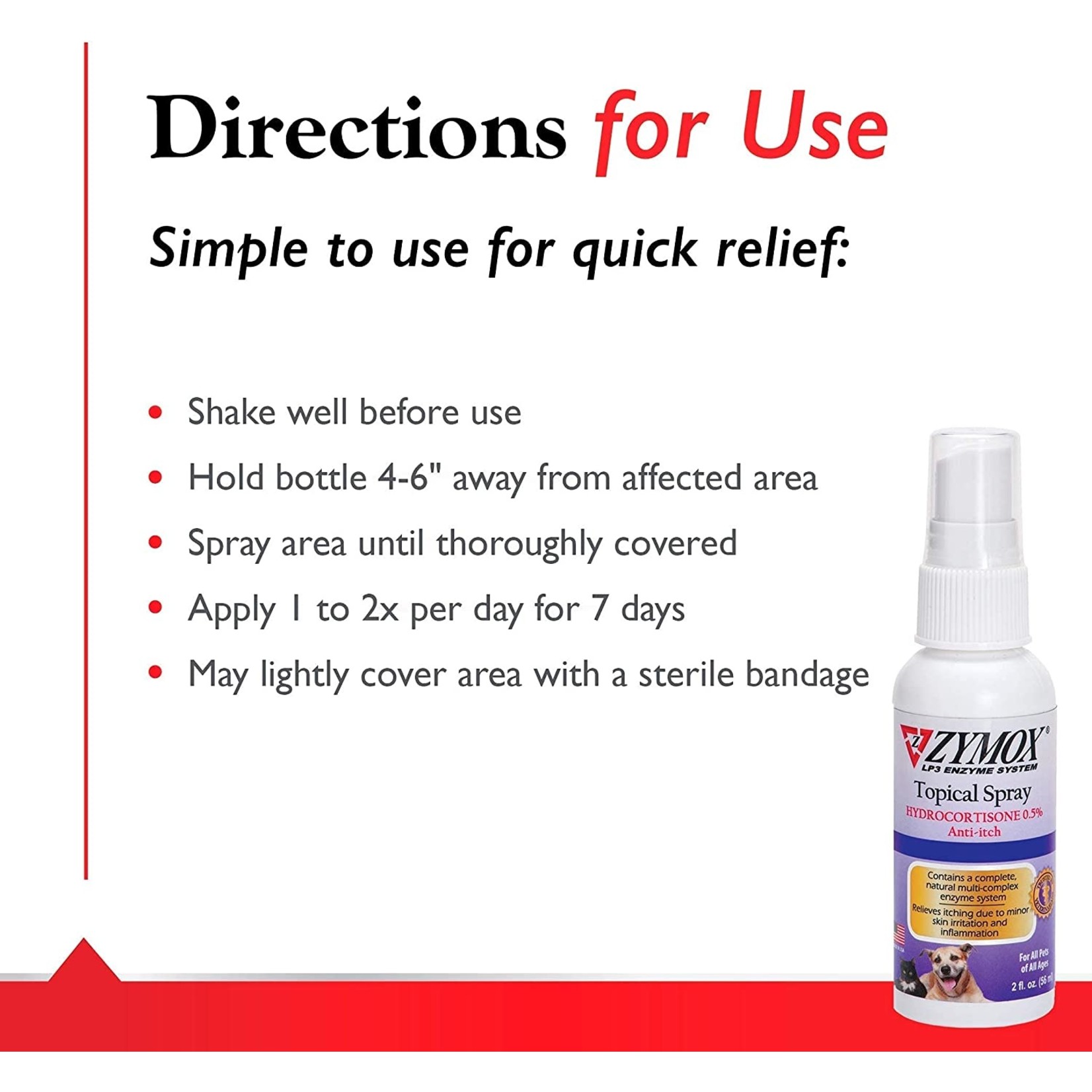ZYMOX Zymox Topical Hot Spot Spray for Dogs and Cats with .5% Hydrocortisone, 2oz