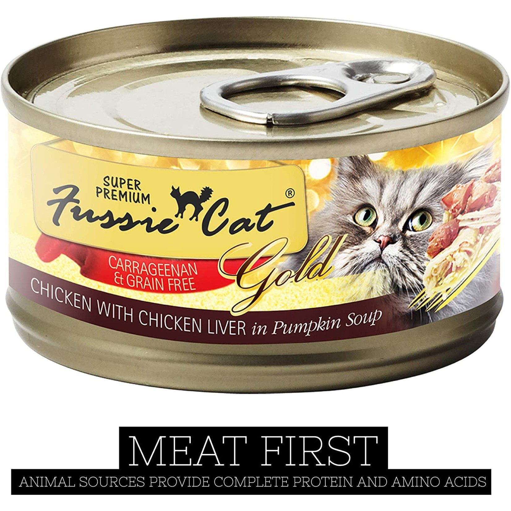 Fussie Cat Fussie Cat Gold Chicken & Chicken Liver in Pumpkin Soup 2.82oz (case 24)