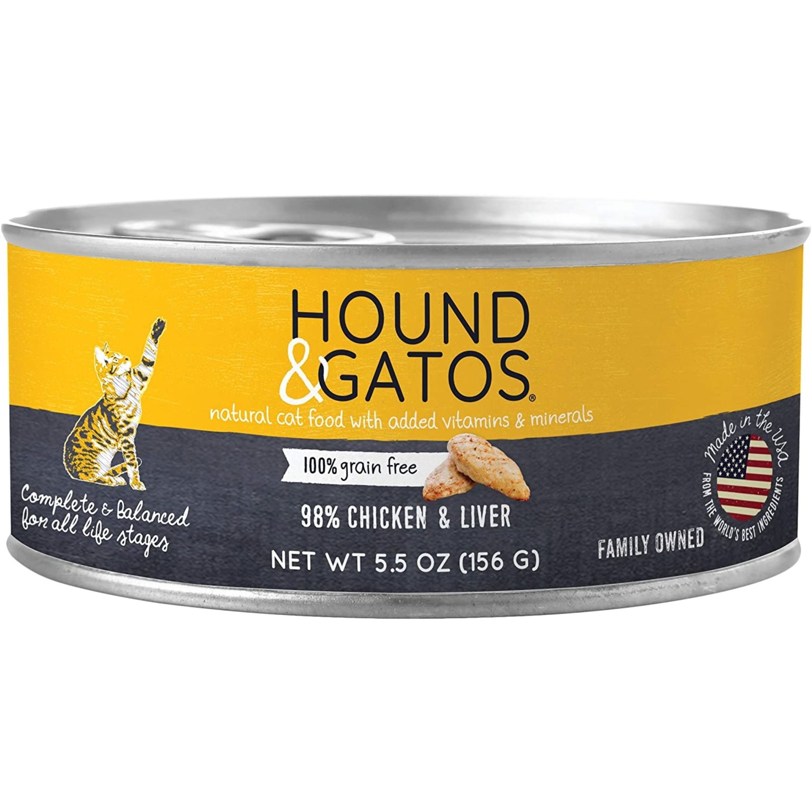 Hound & Gatos (Special Order Only) Hound & Gatos Chicken & Chicken Liver Cat GF 5.5oz (case 24)