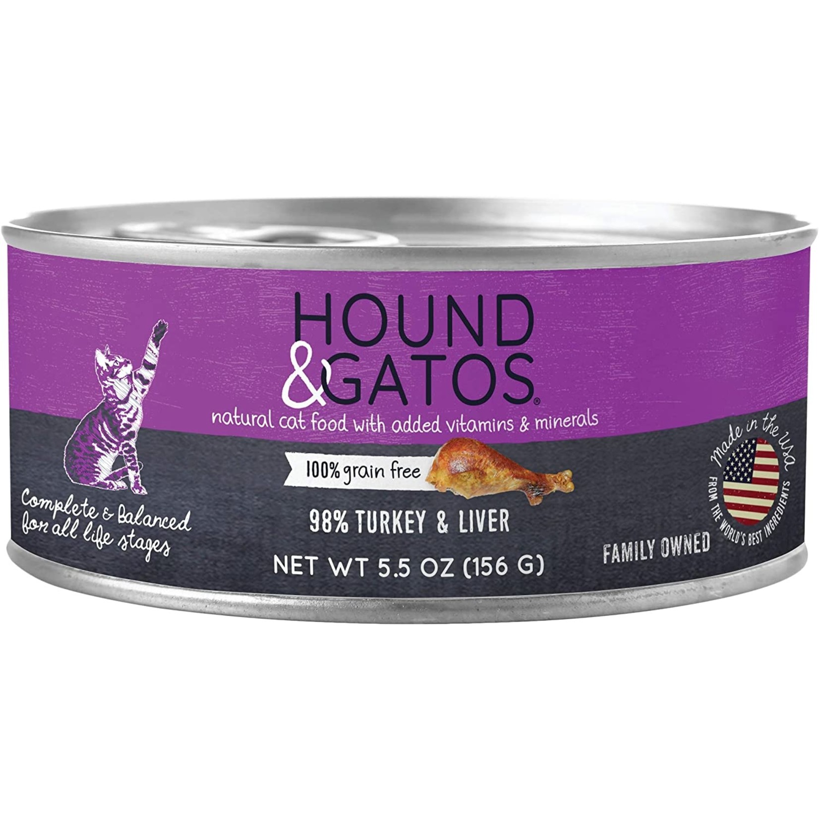 Hound & Gatos Hound & Gatos Turkey & Turkey Liver Cat Grain Free 5.5oz
