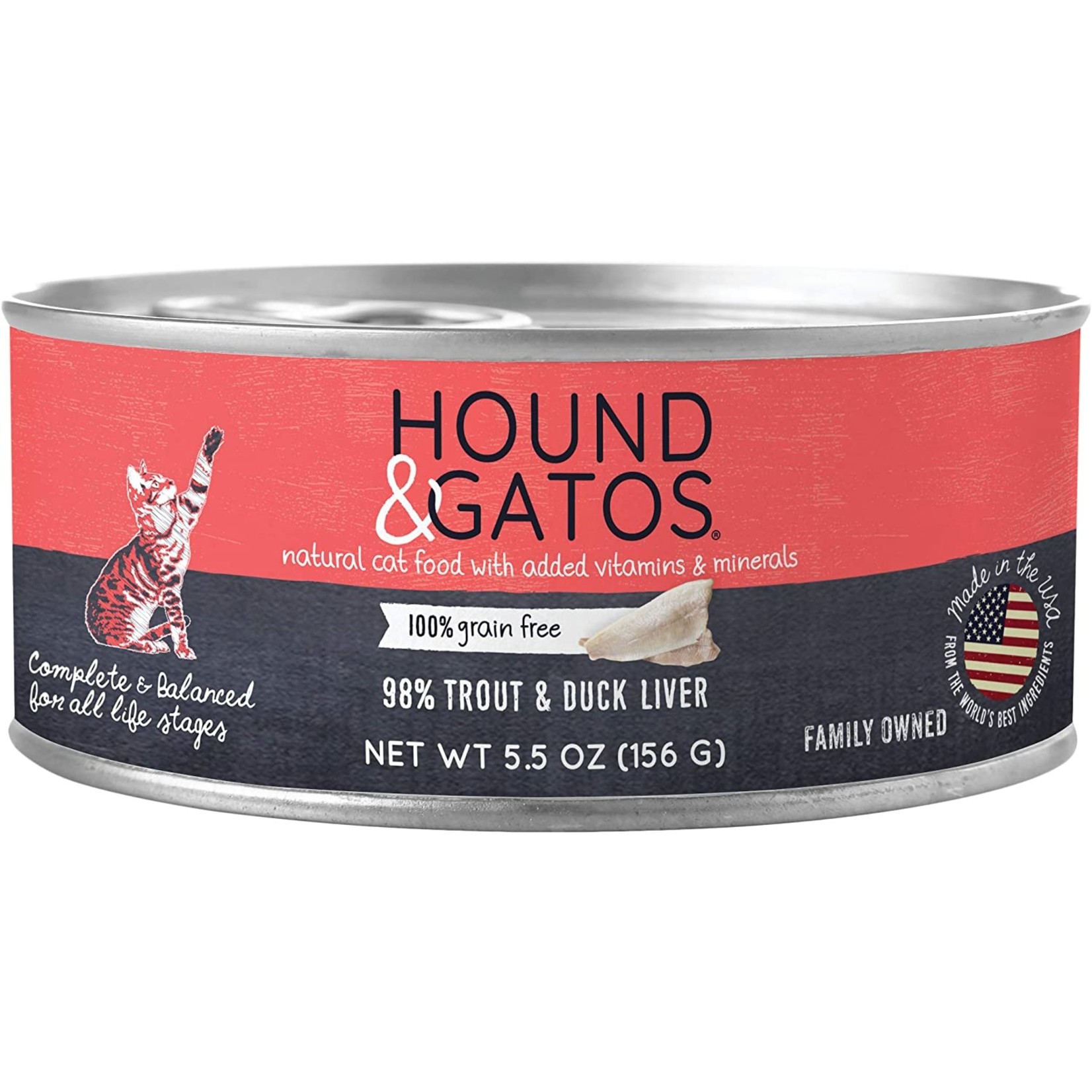 Hound & Gatos Hound & Gatos Trout  Duck Liver Cat GF5.5 oz