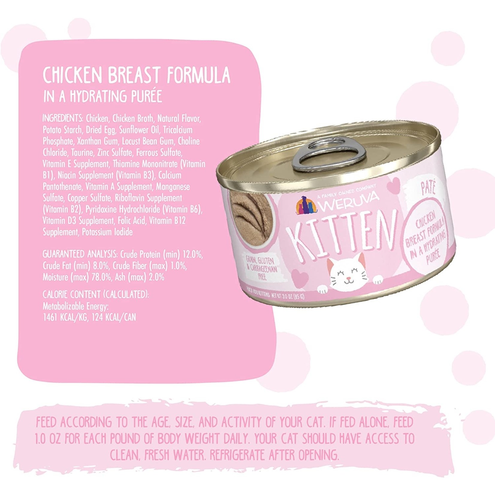 Weruva Weruva Kitten Pate Chicken in Puree 3oz (case 12)