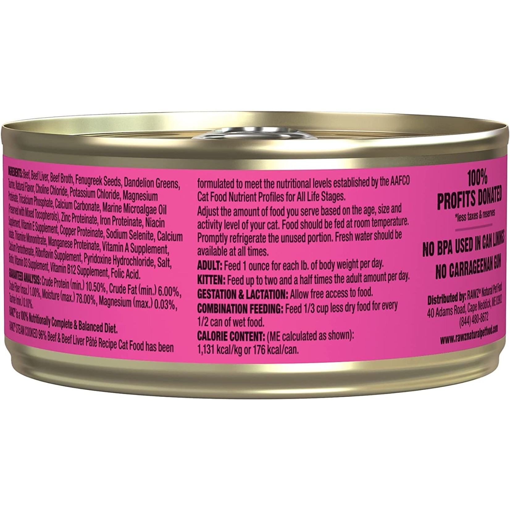 Rawz Rawz Cat Beef & Beef Liver Pate 5.5oz (case 24)
