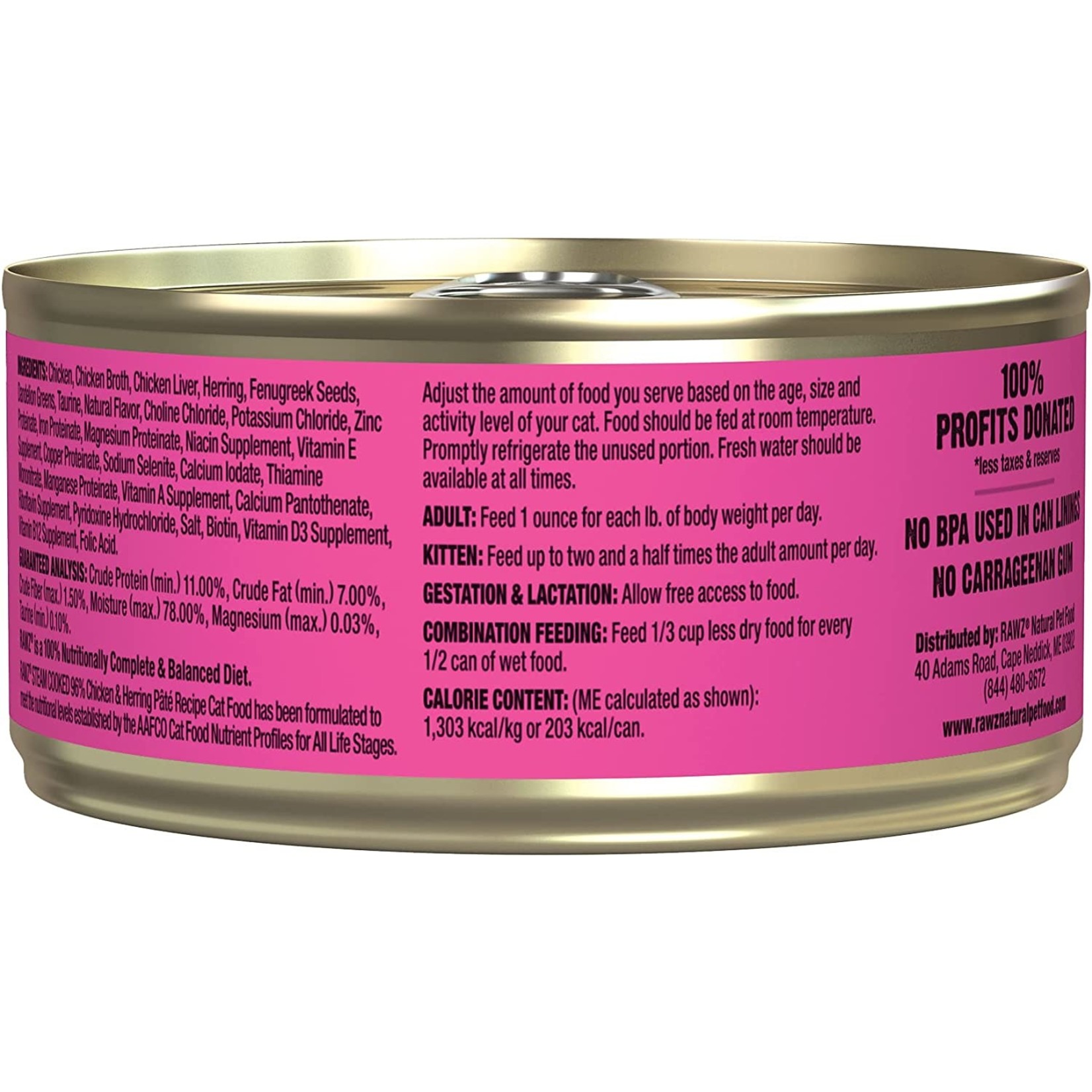 Rawz Rawz Cat Chicken & Herring Pate 5.5oz (case 24)
