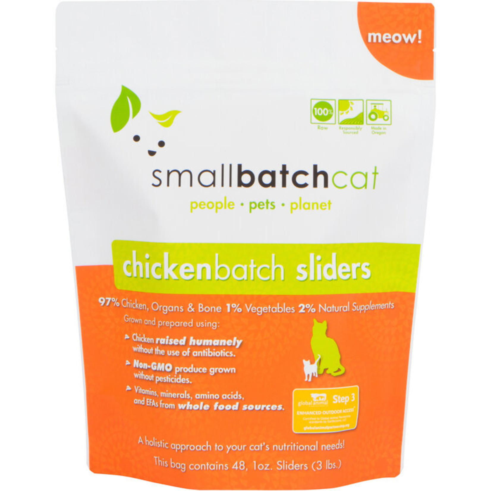 Small Batch Small Batch Cat Chicken Frozen Sliders 9lbs