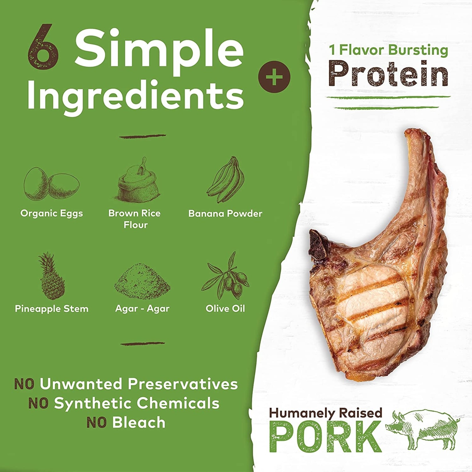 Earth Animal Earth Animal No Hide 7" Pork 2pk