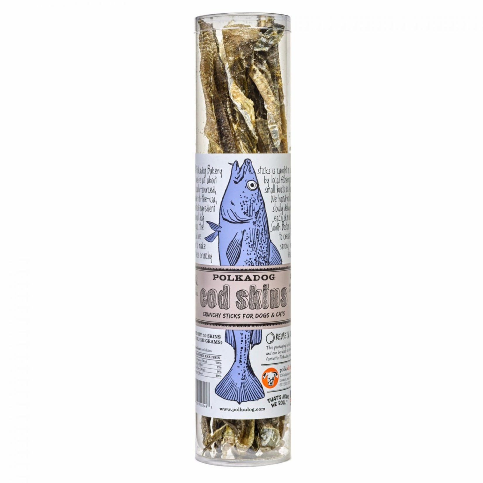 Polka Dog Polka Dog Cod Skins Tube 4.7oz
