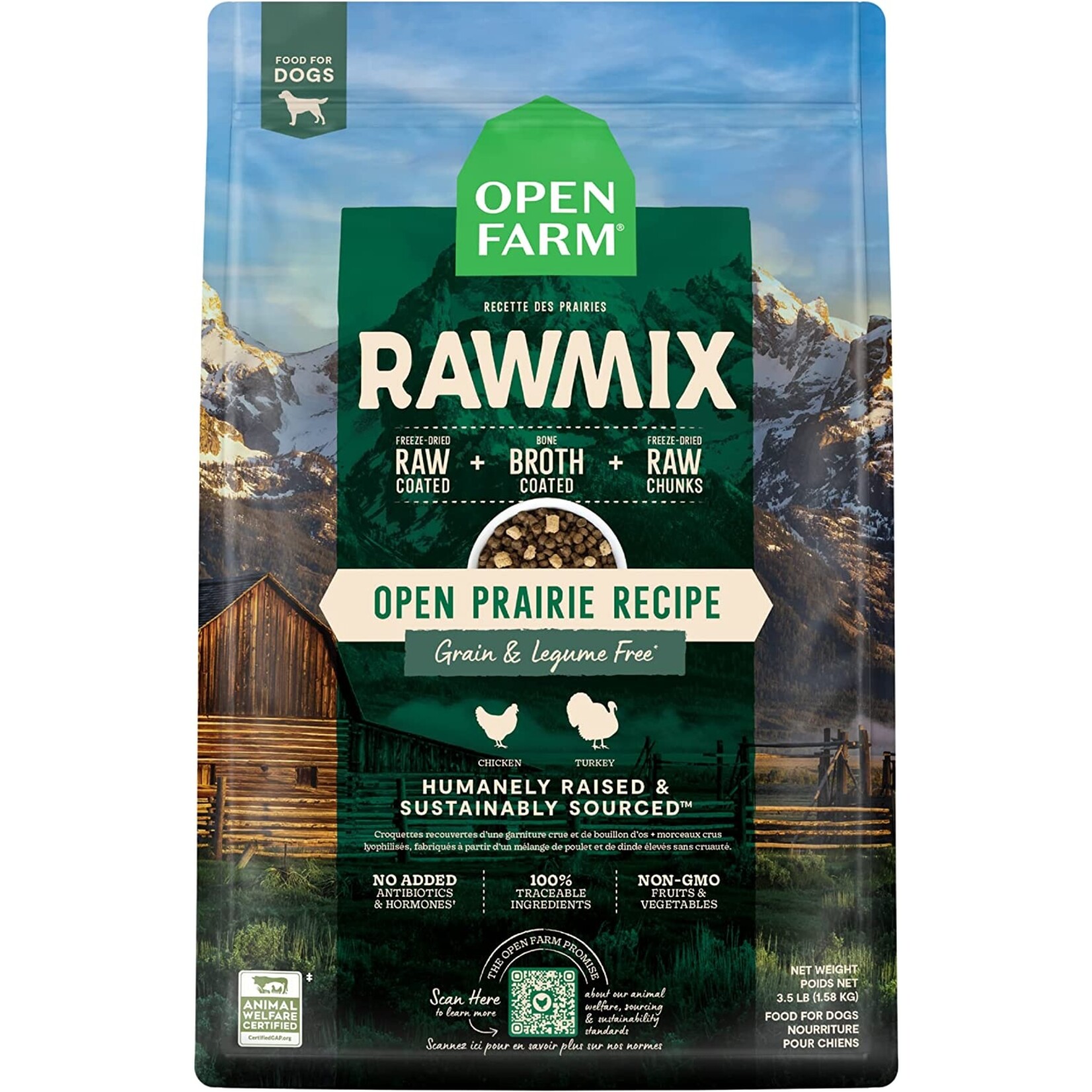 Open Farm Open  Farm Open Prairie Grain-Free RawMix for Dogs 3.5lbs