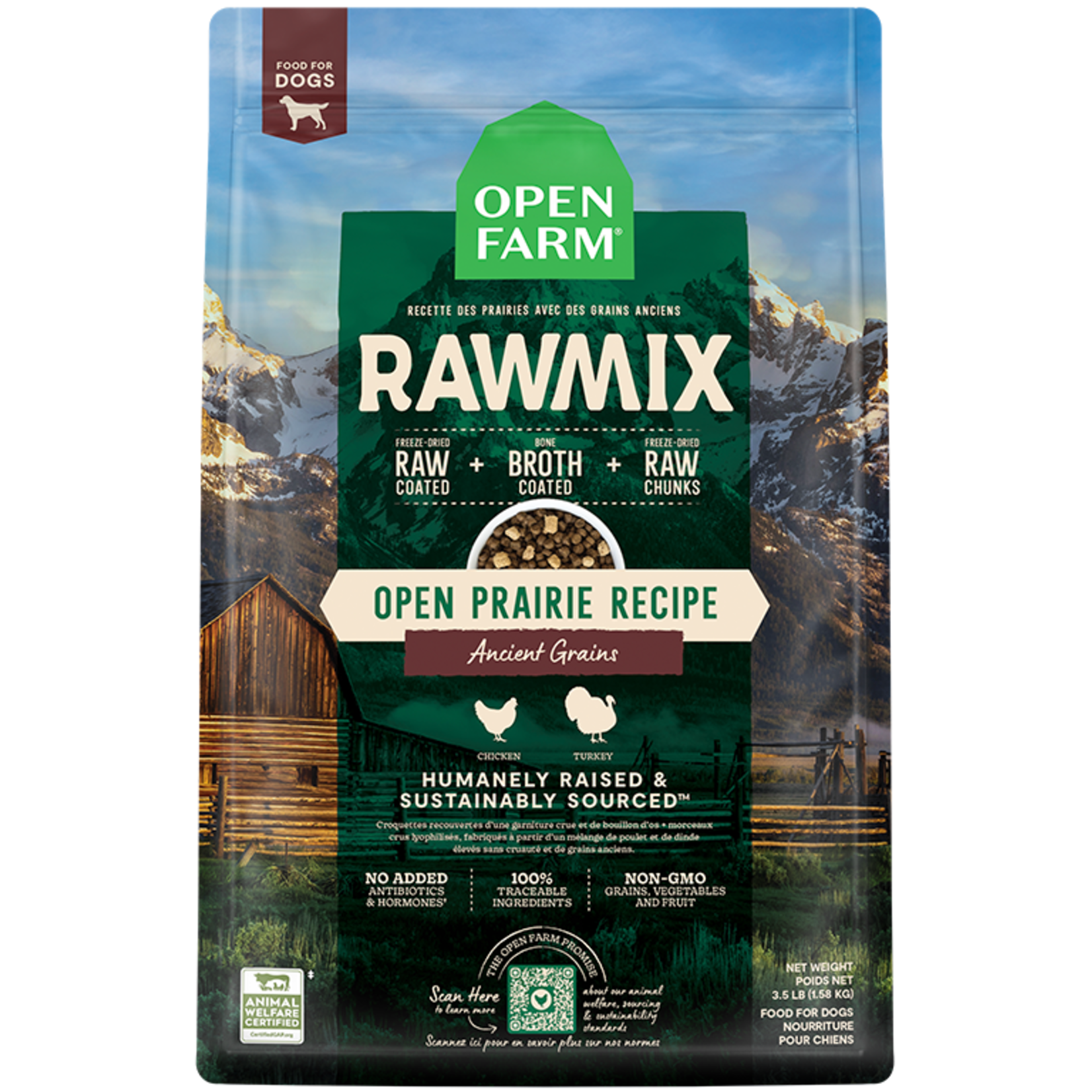 Open Farm Open Farm Dog RawMix Open Prairie Ancient Grains 20lbs