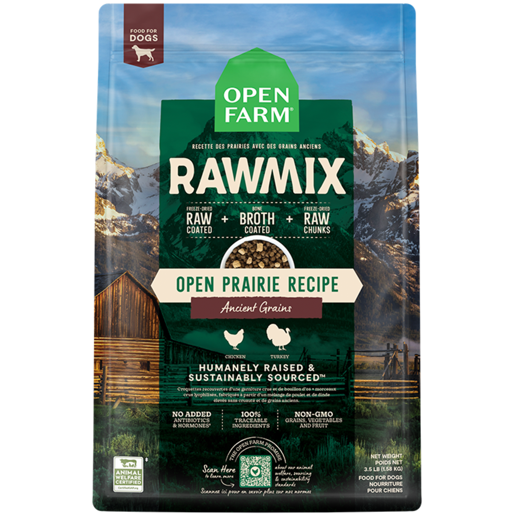 Open Farm Open Farm Open Prairie Ancient Grains RawMix for Dogs 20lbs