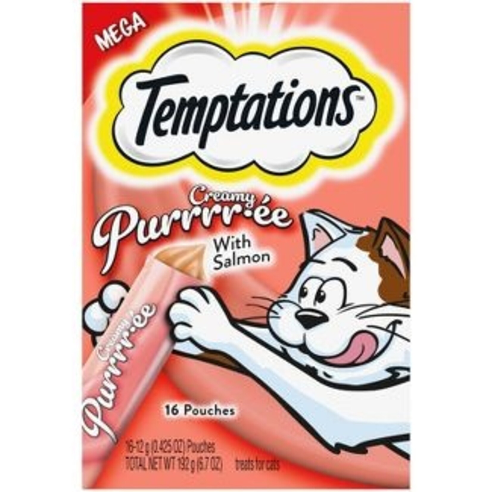 Temptations Whiskas Temptations Creamy Salmon Purree .425oz Pouches  16ct