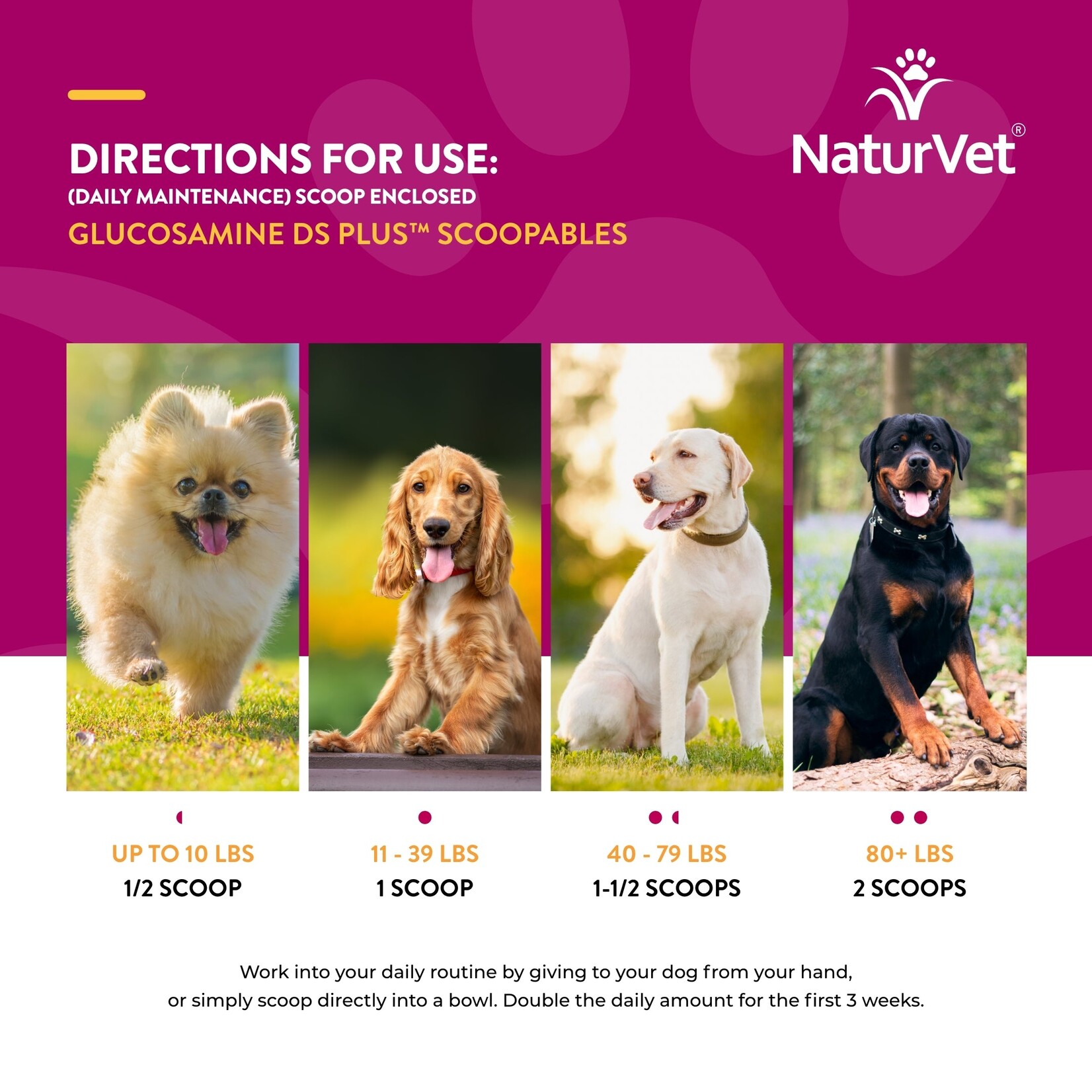 NaturVet Naturvet Dog Scoopables Glucosamine Level 2 11oz