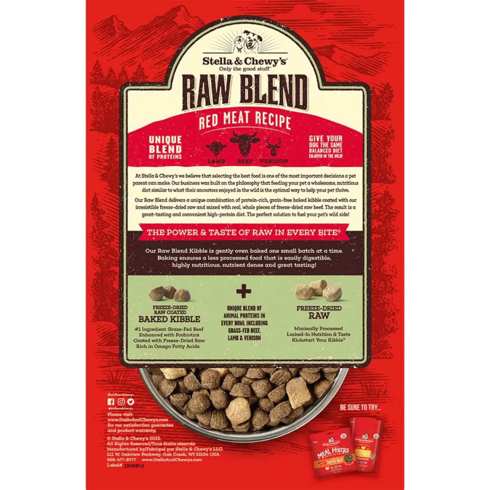Stella & Chewy Stella & Chewy's Dog Raw Blend Kibble Red Meat Recipe 3.5lb