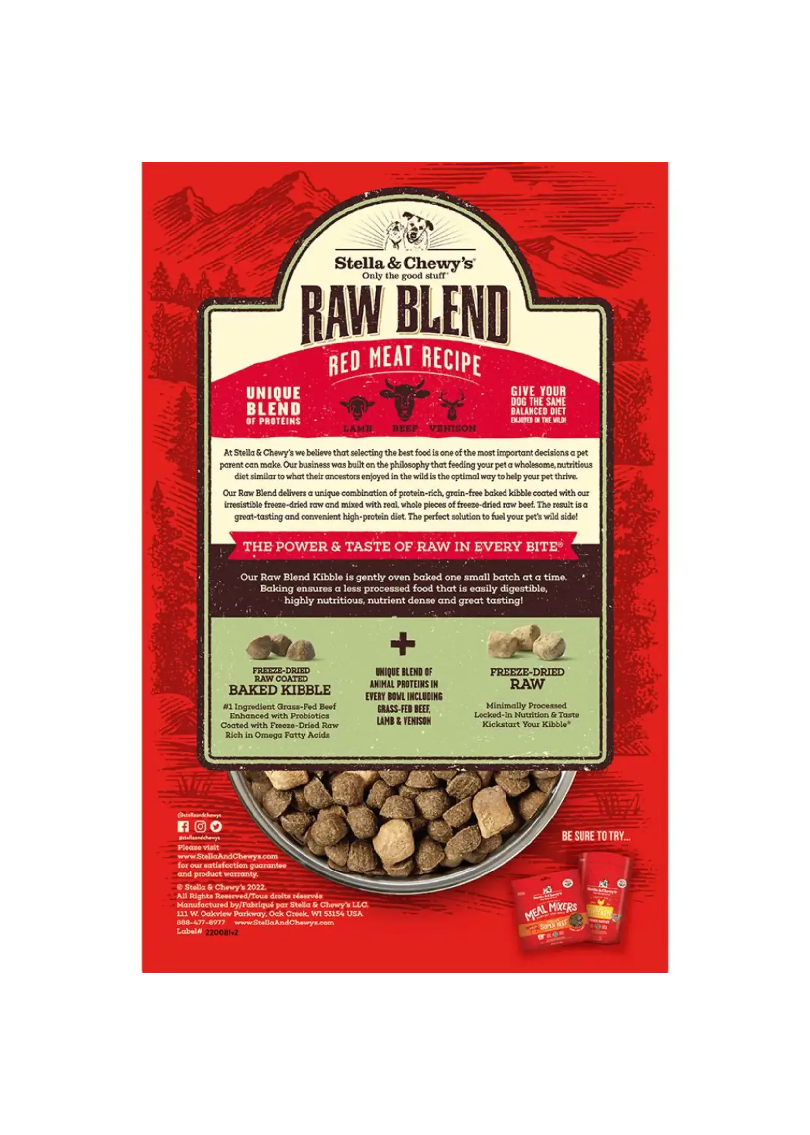 Stella & Chewy Stella & Chewy's Dog Raw Blend Kibble Red Meat Recipe 3.5lb