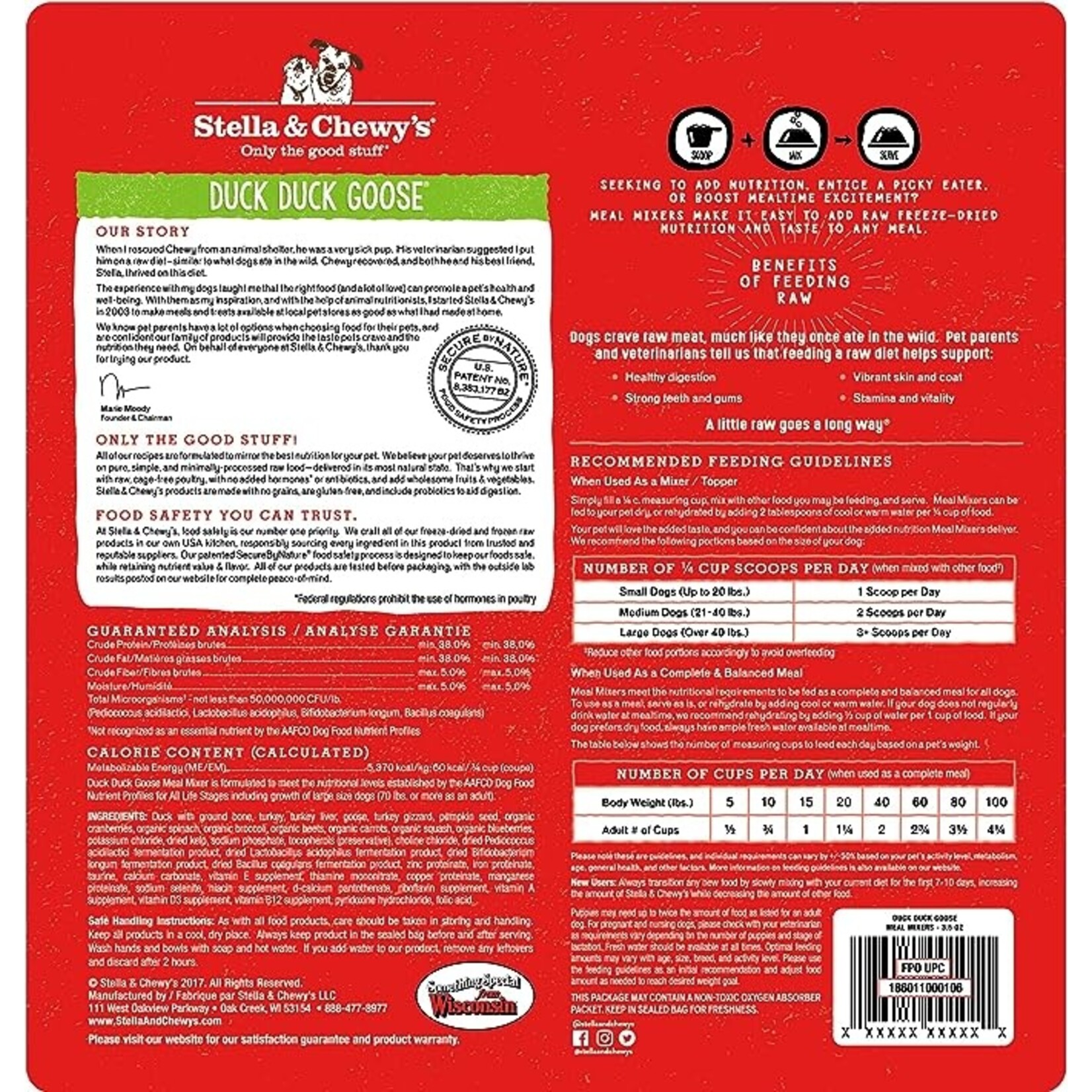 Stella & Chewy Stella & Chewy's Dog Freeze Dried Raw Duck Duck Goose Meal Mixers 18oz