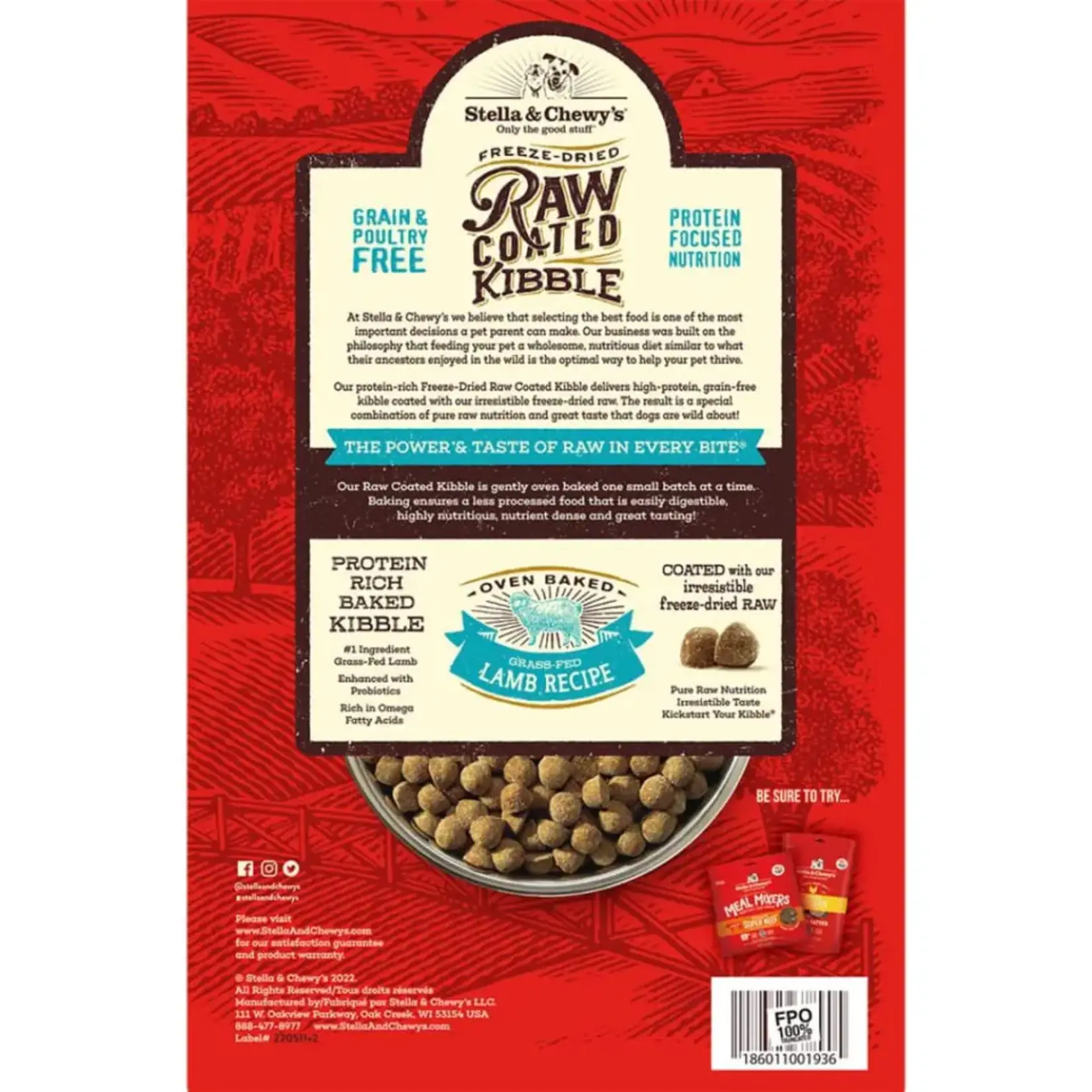 Stella & Chewy Stella & Chewy Lamb Raw Coated Grain Free 22lbs