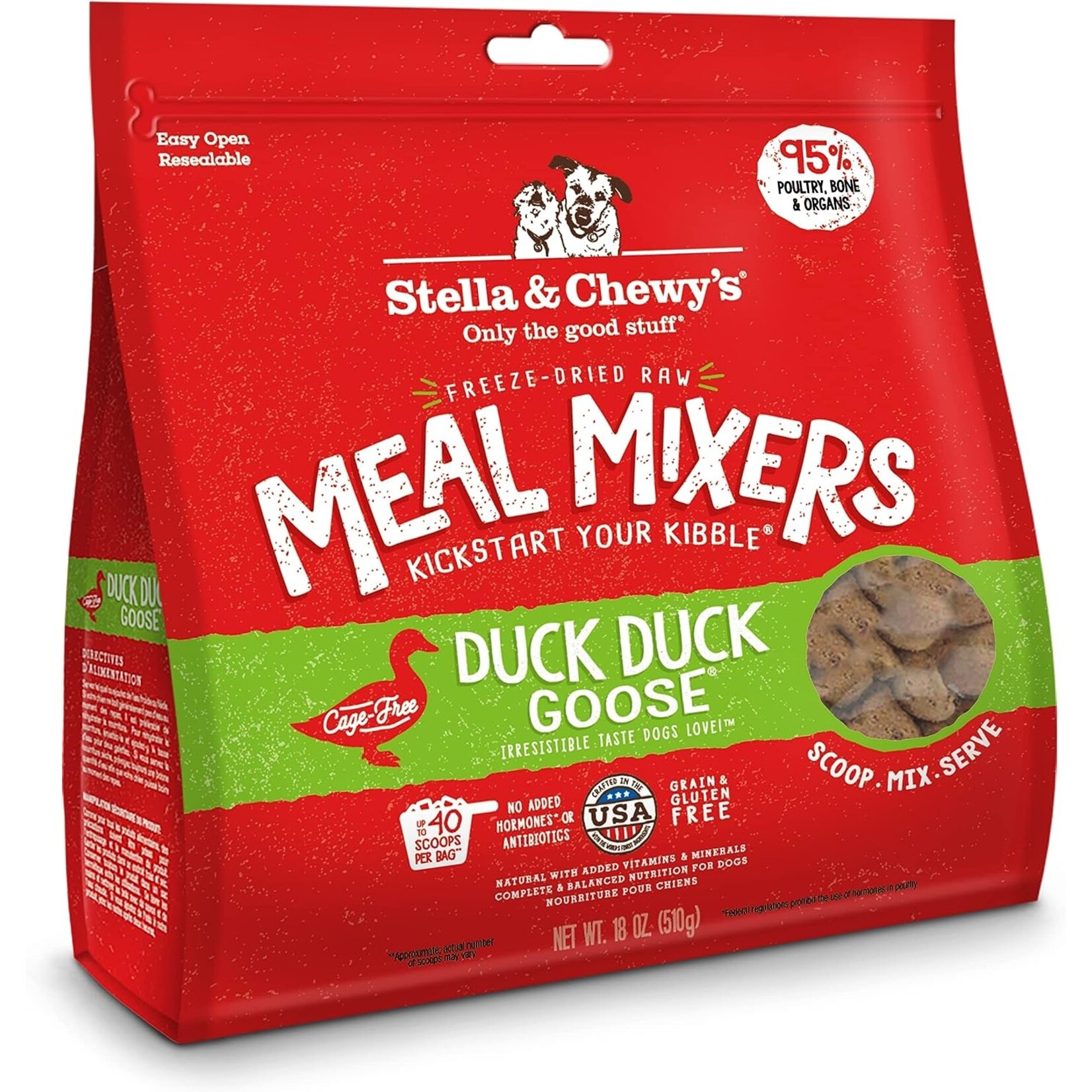 Stella & Chewy Stella & Chewy's Dog Freeze Dried Raw Duck Duck Goose Meal Mixers 18oz