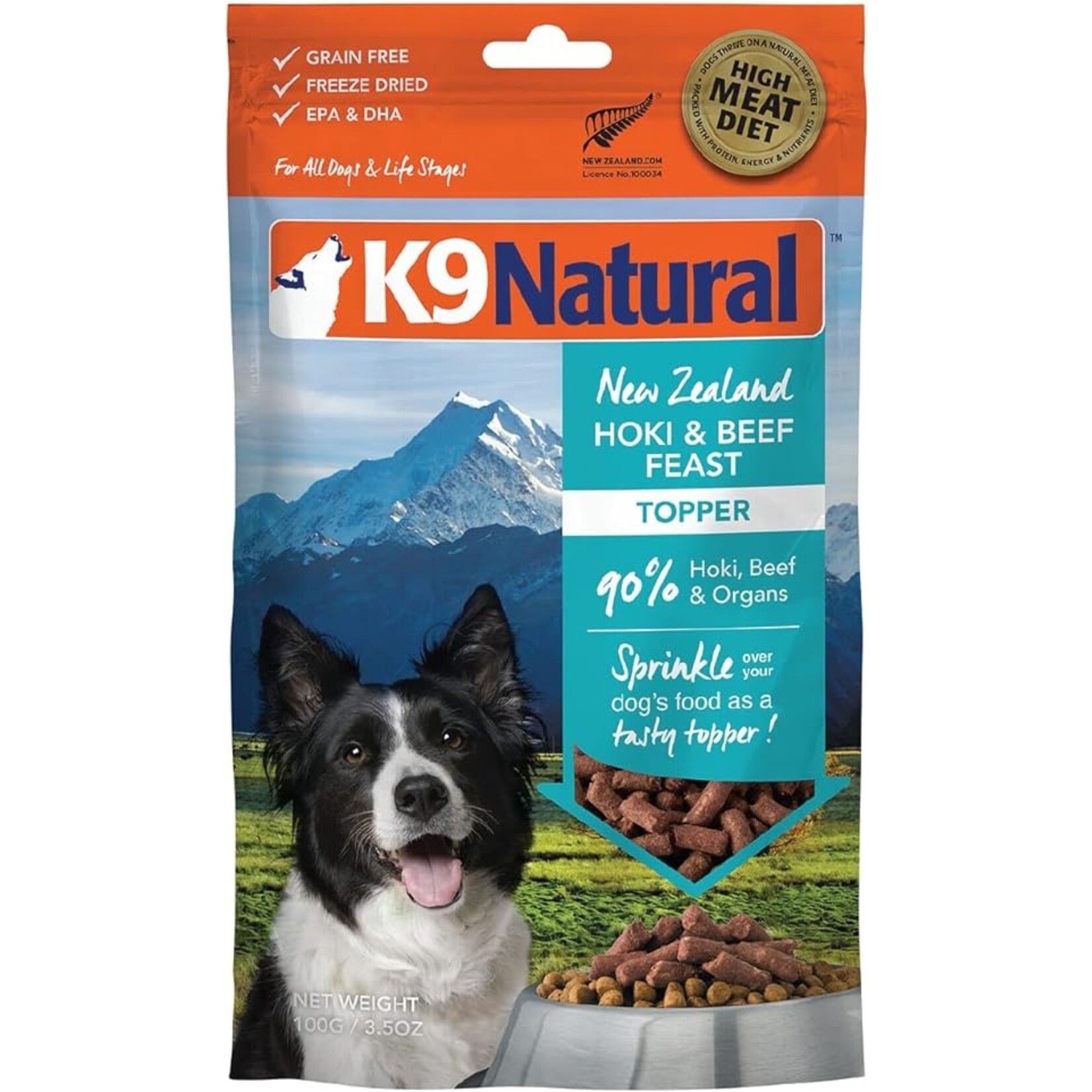 K9 Natural K9 Natural Hoki & Beef Feast Freeze-Dried Dog Food Topper 3.5oz