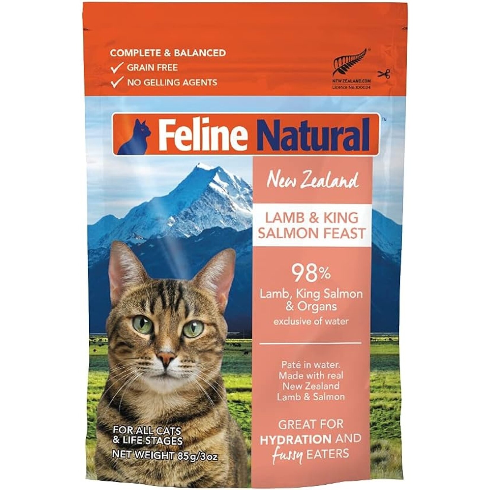 Feline Natural Feline Natural Lamb & King Salmon Feast 3oz Pouch (case 12)