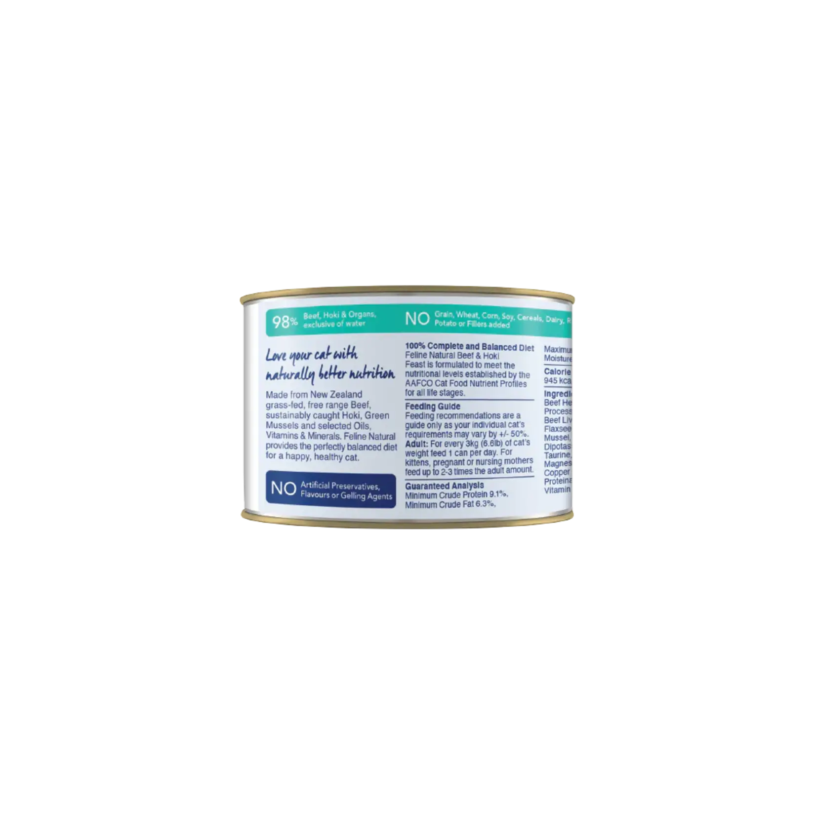 Feline Natural Feline Natural Beef & Hoki Feast 6oz (case 12)