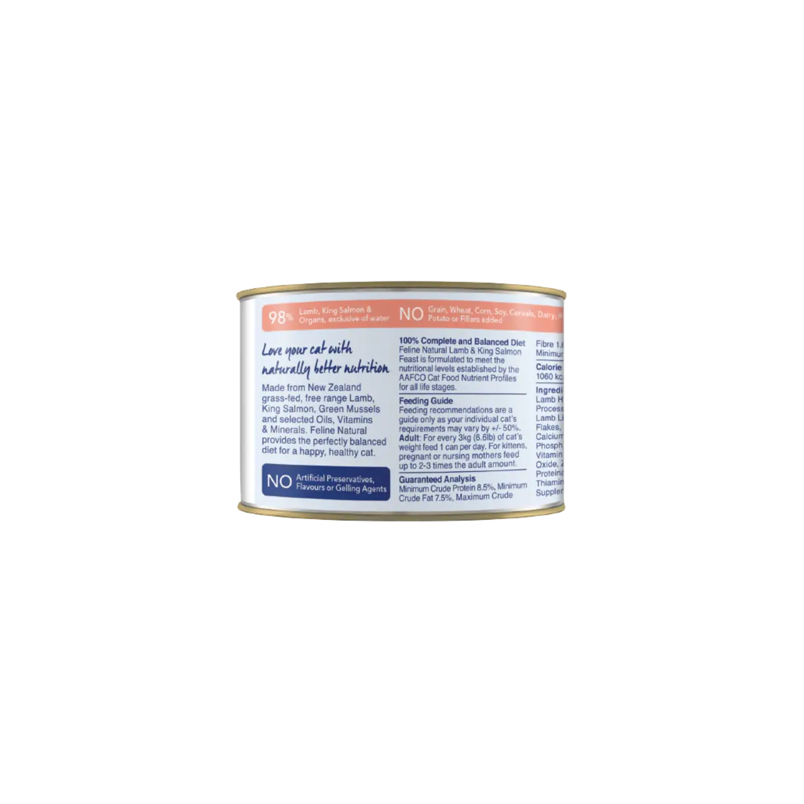 Feline Natural Feline Natural Lamb & King Salmon Feast 6oz (case 12)