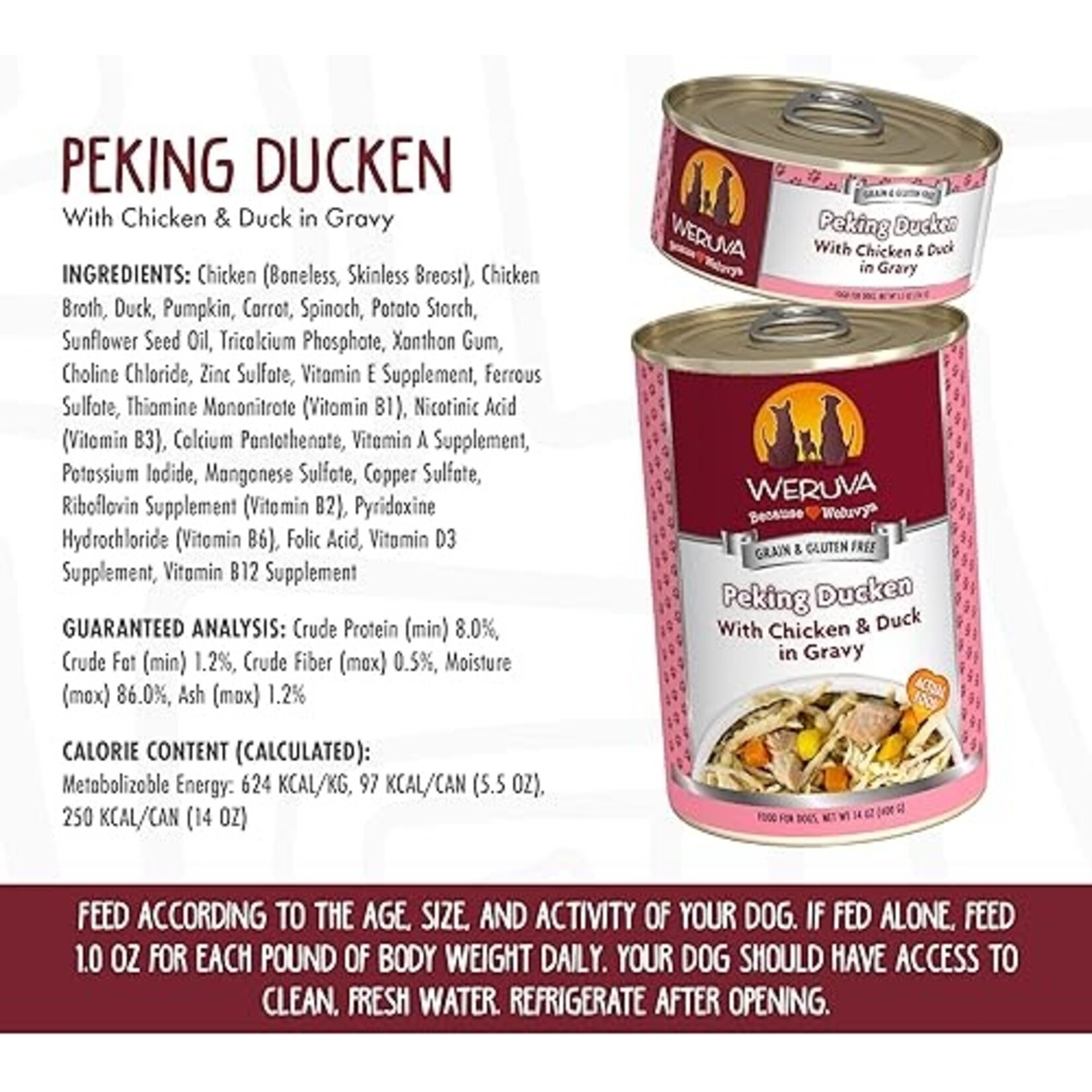 Weruva Weruva Peking Ducken Dog 14oz (case 12)