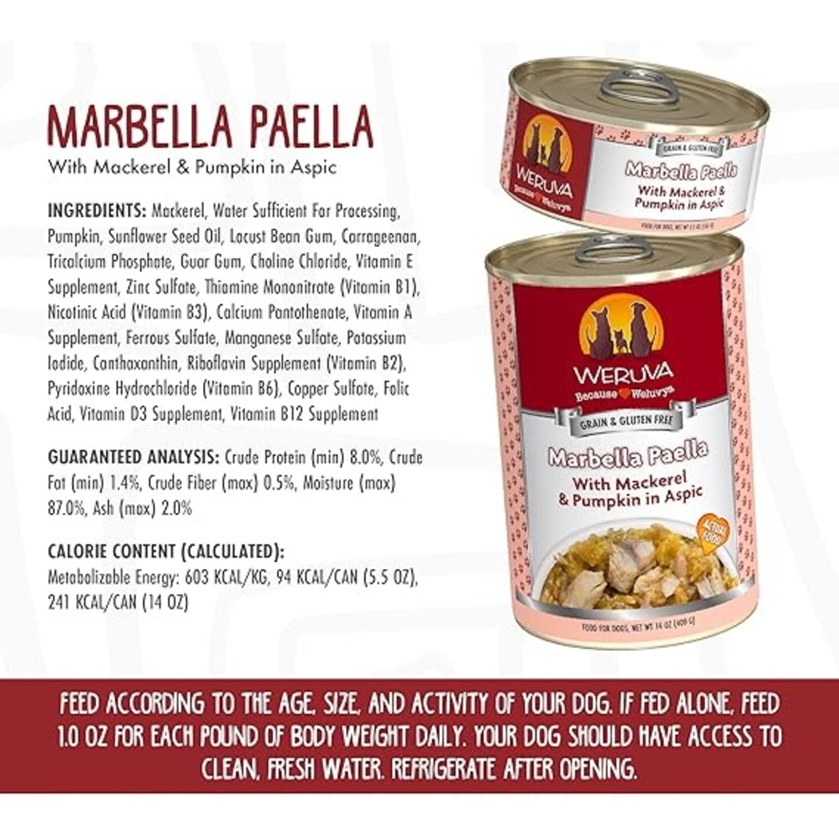 Weruva Weruva Marbella Paella Dog 14oz (case 12)