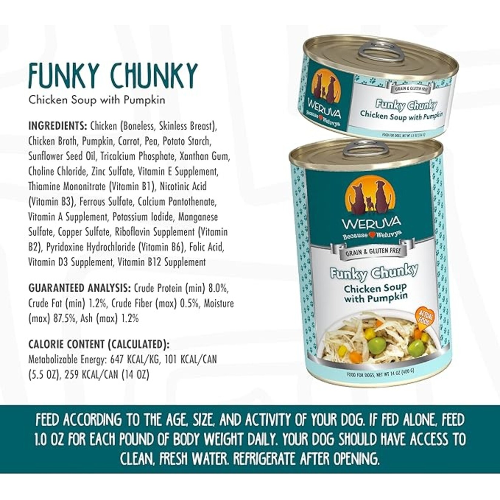 Weruva Weruva Funky Chunky Dog 14oz (case 12)