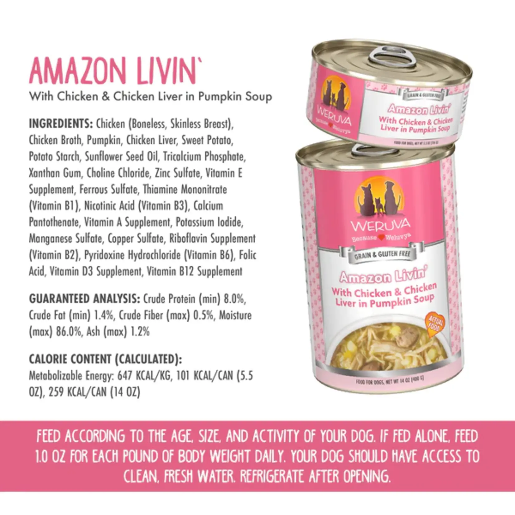 Weruva Weruva Dog Amazon Liver w/Chicken & Chicken Liver in Pumpkin Soup 14oz