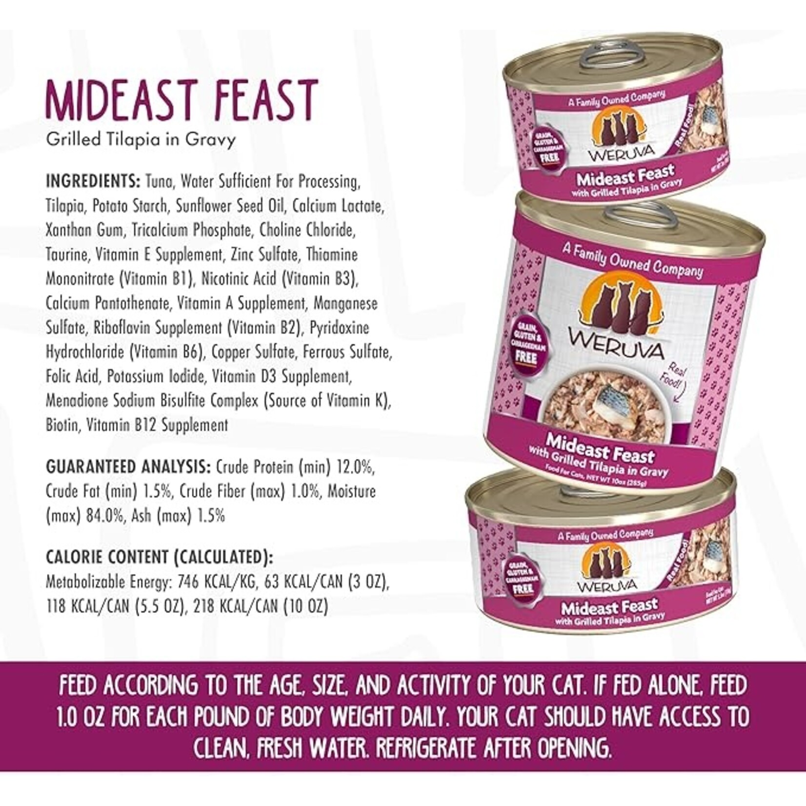 Weruva Weruva Mideast Feast with Tilapia 3oz (case 24)