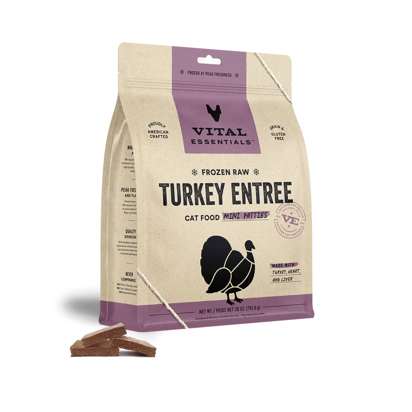 VITAL ESSENTIALS Vital Essentials Turkey Mini Frozen Patties 28oz