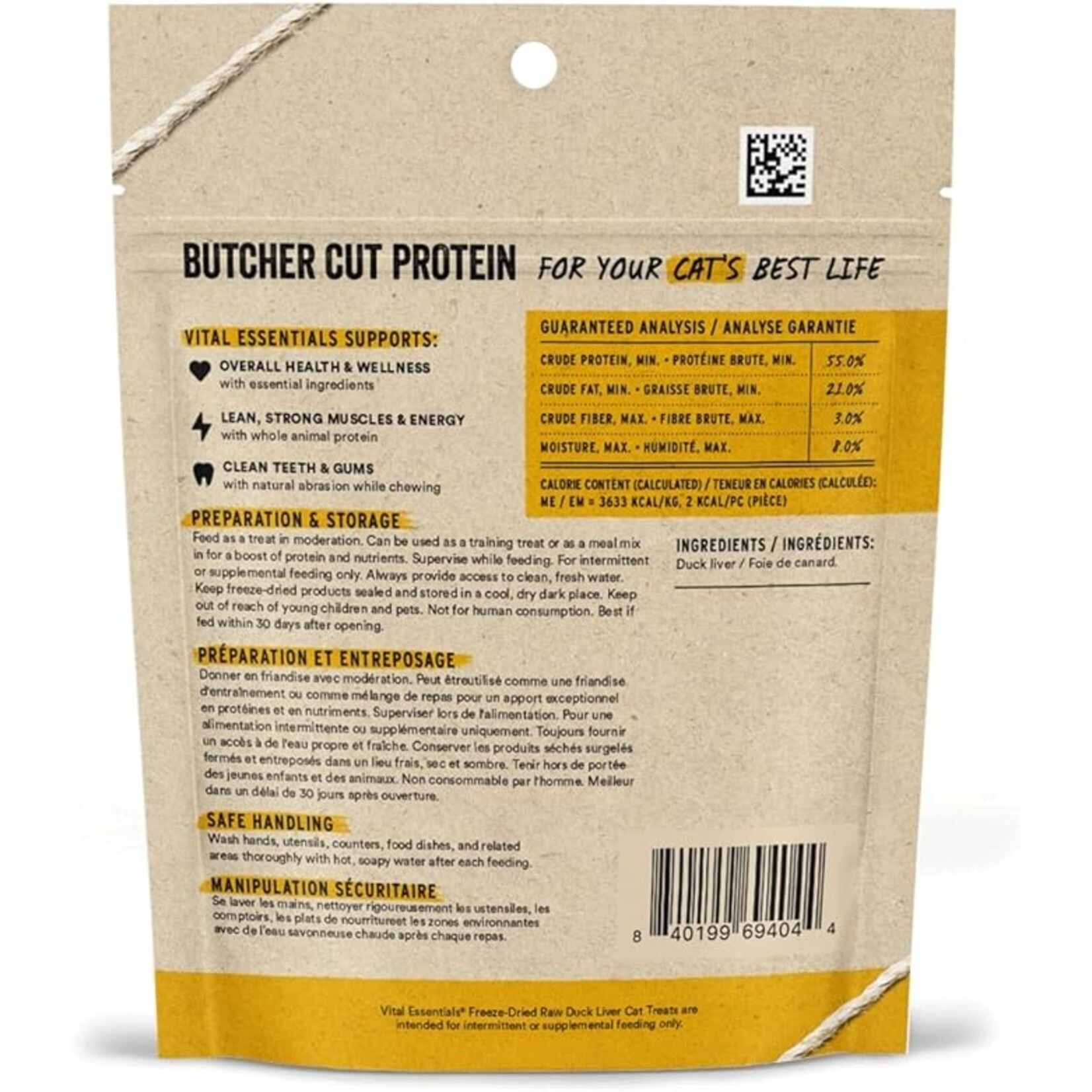 VITAL ESSENTIALS Vital Essentials Cat Duck Liver FD .9oz