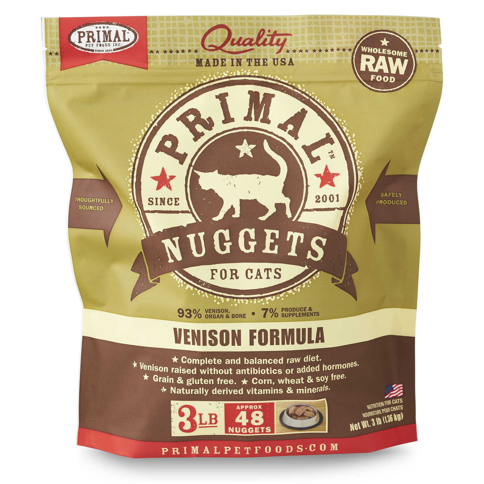 Primal Primal Cat Frozen Venison Nuggets 3lbs