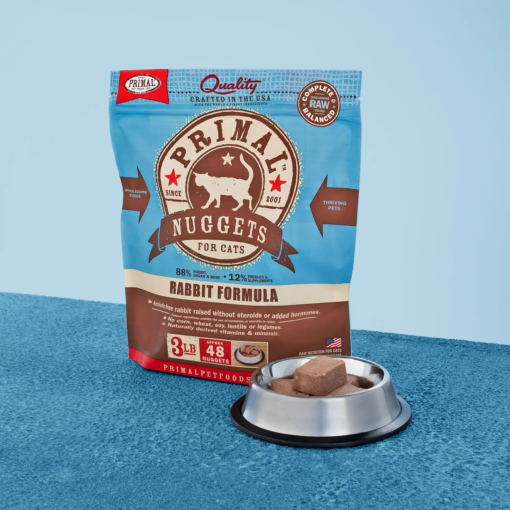 Primal Primal Cat Frozen Rabbit Nuggets 3lbs