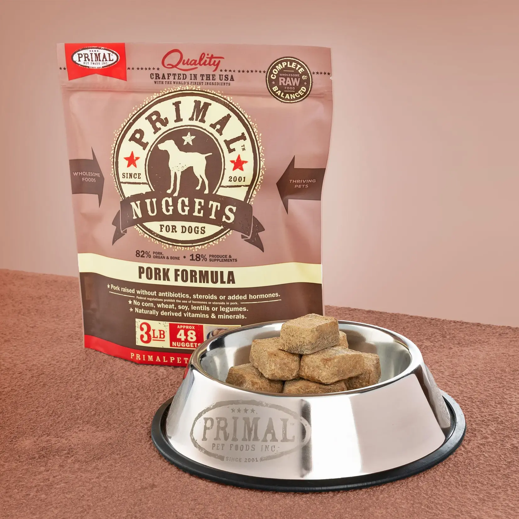 Primal Primal Dog Raw Frozen Pork Nuggets 3lbs