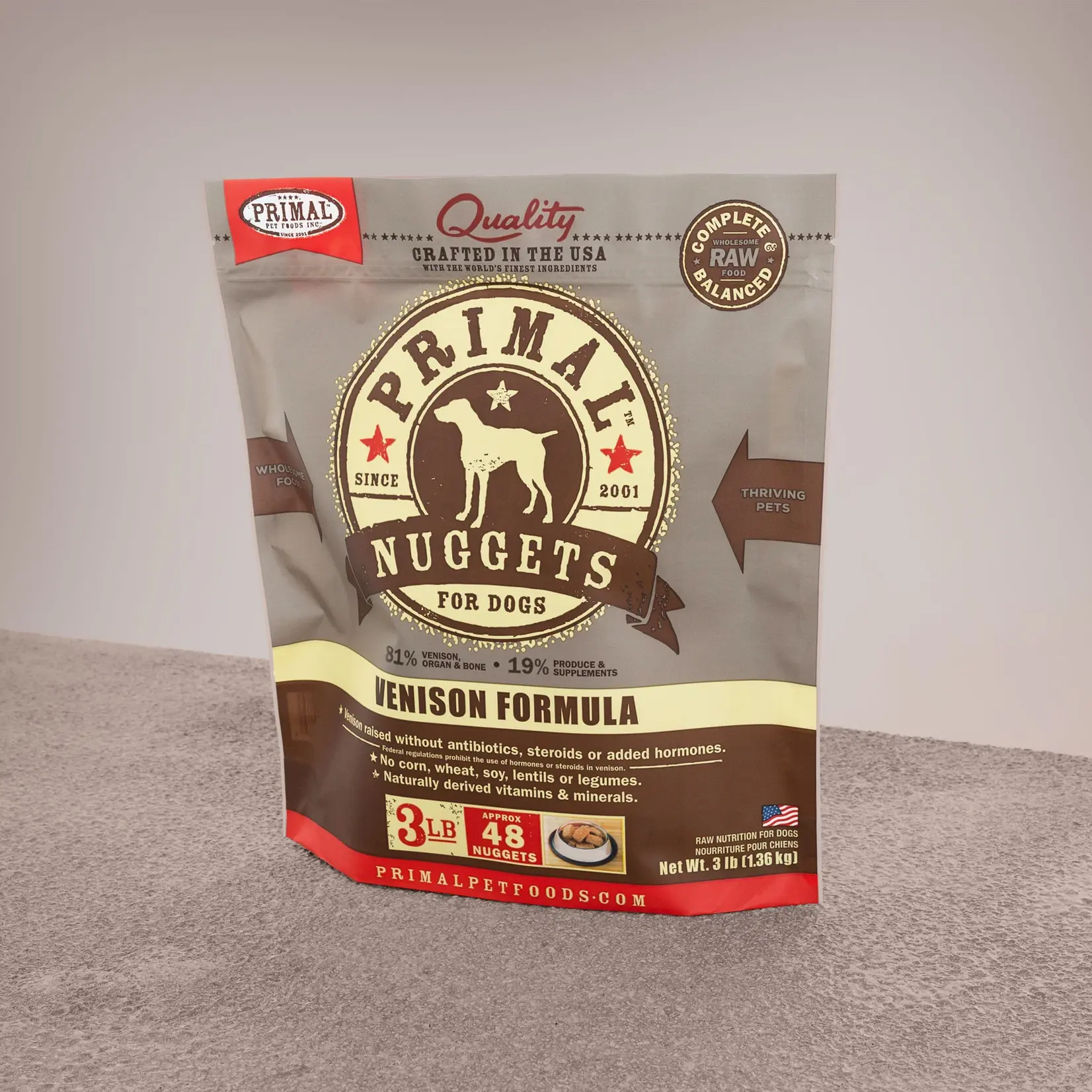 Primal Primal Dog Raw Frozen Venison Nuggets 3lbs