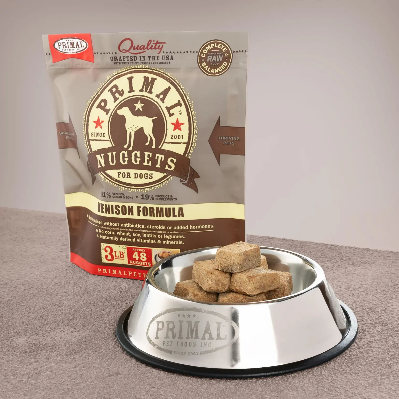 Primal Primal Dog Raw Frozen Venison Nuggets 3lbs