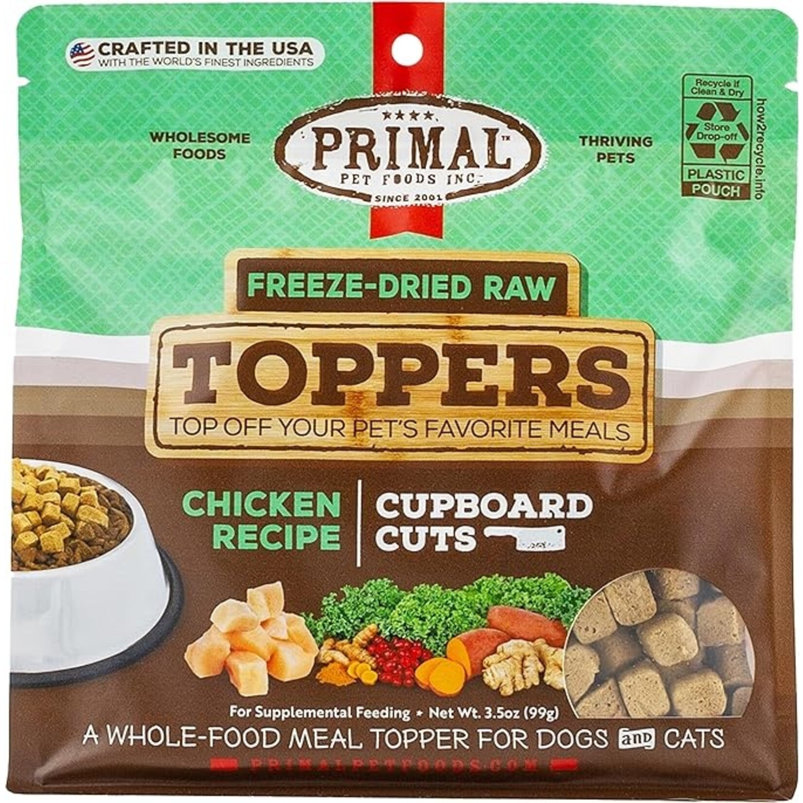 Primal Primal Freeze-Dried Toppers Chicken Cupboard Cuts 3.5oz