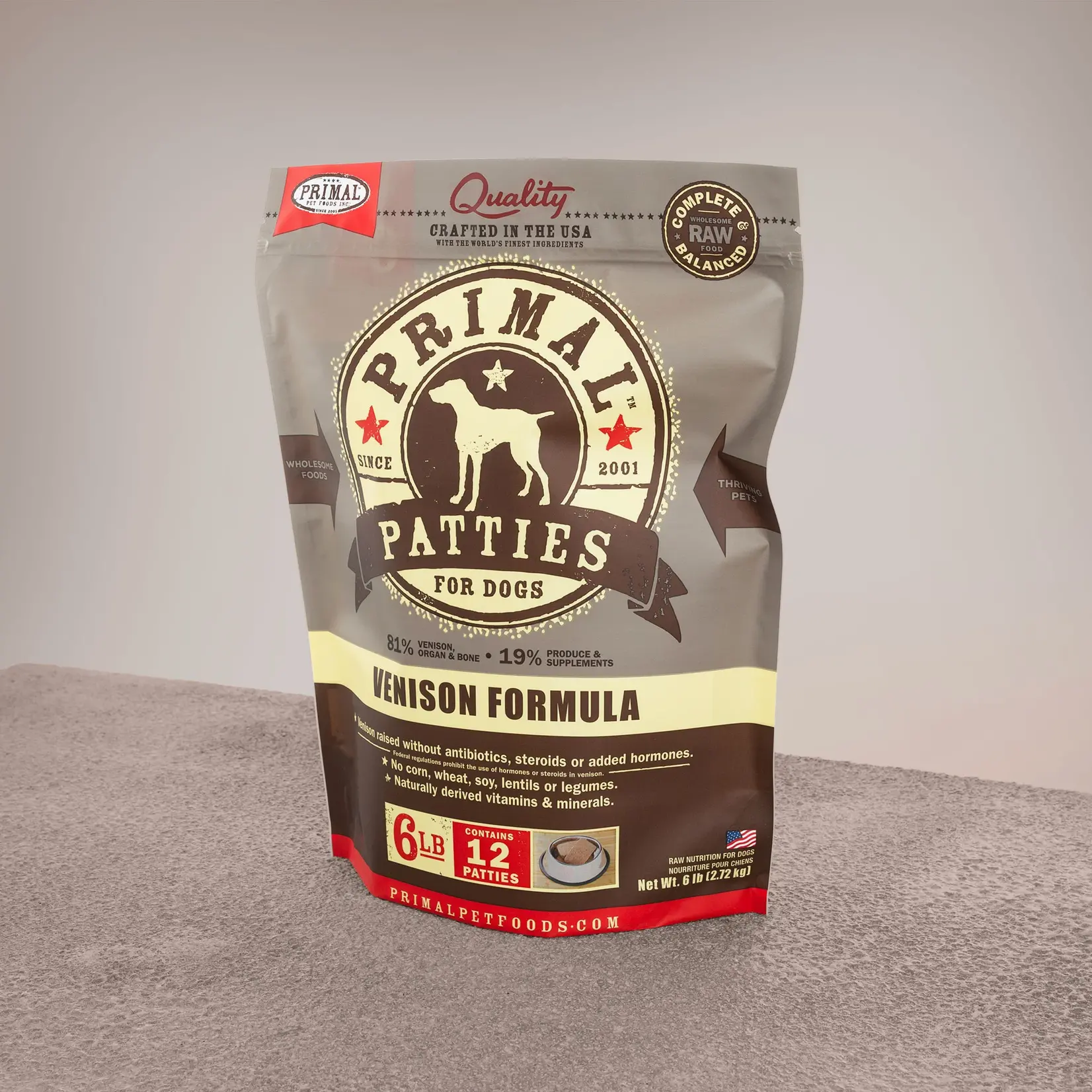Primal Primal Dog Frozen Venison Patties 6lbs